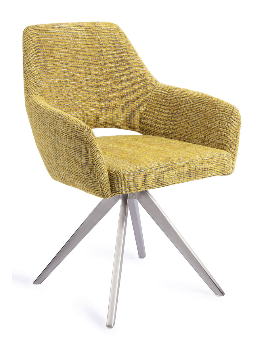 Jesper Home Eetkamerstoel 'Yanai' Turn Steel, kleur Lemon Lines