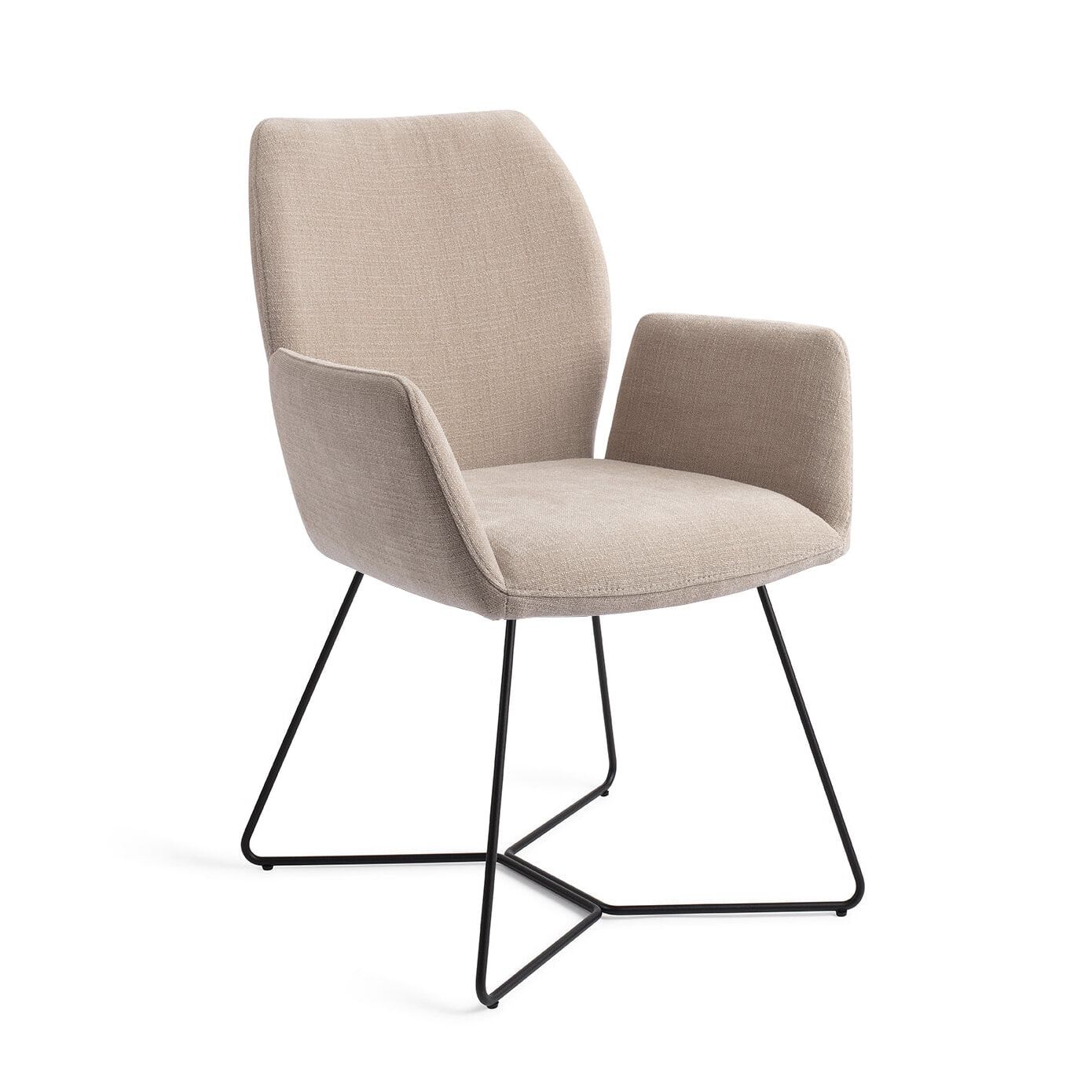 Jesper Home Eetkamerstoel 'Misaki' Beehive Black, kleur Sand Strand