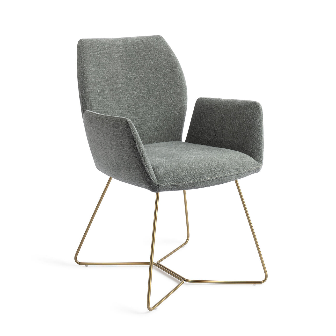 Jesper Home Eetkamerstoel 'Misaki' Beehive Gold, kleur Breezy Blue