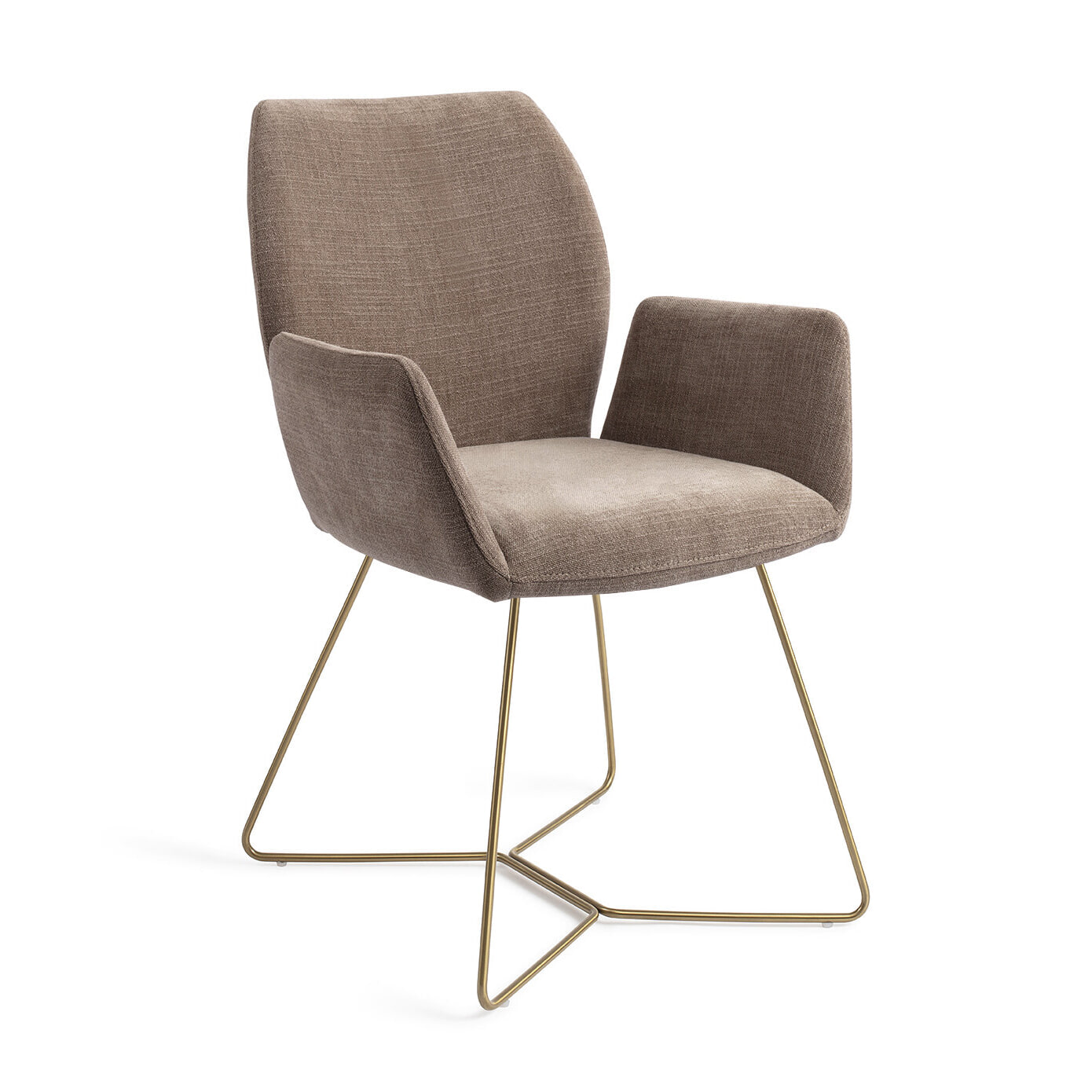 Jesper Home Eetkamerstoel 'Misaki' Beehive Gold, kleur Mocha Mist