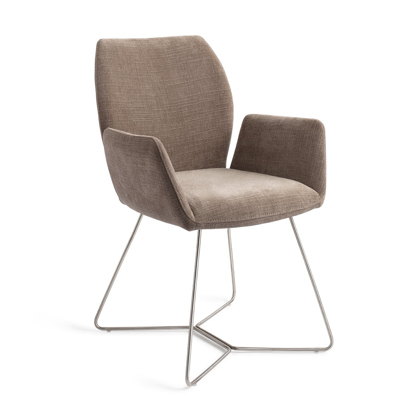 Jesper Home Eetkamerstoel 'Misaki' Beehive Steel, kleur Mocha Mist