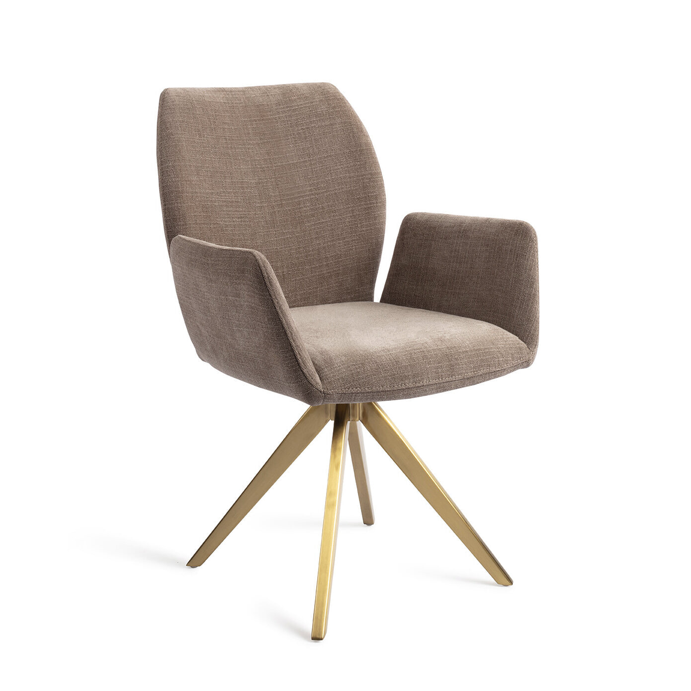 Jesper Home Draaibare Eetkamerstoel Misaki Turn Gold - Mocha Mist