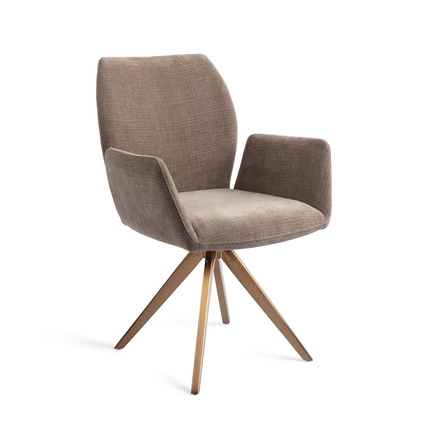 Jesper Home Draaibare Eetkamerstoel 'Misaki' Turn Rose, kleur Mocha Mist