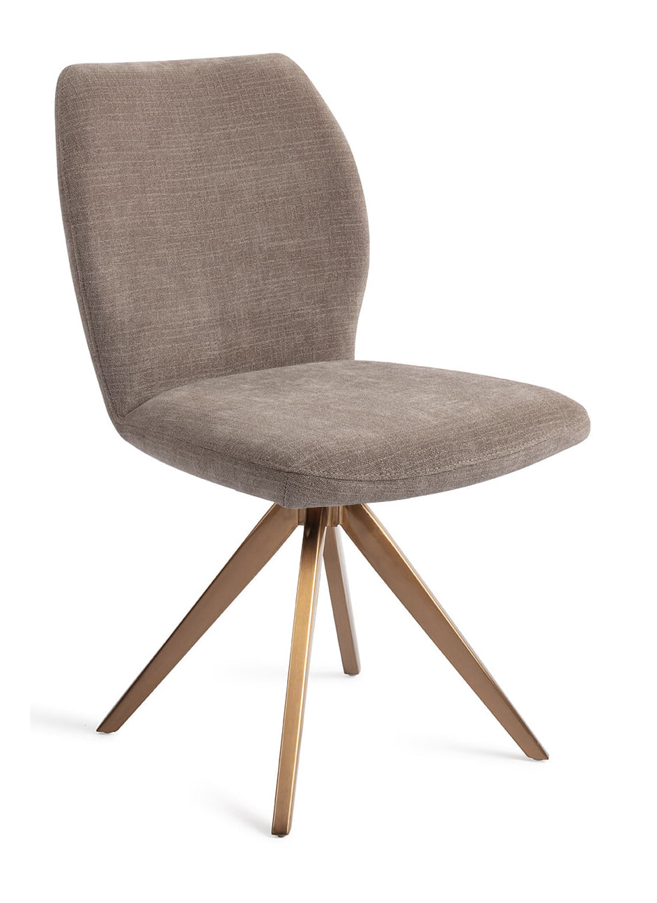 Jesper Home Draaibare Eetkamerstoel 'Ikata' Turn Rose, kleur Mocha Mist