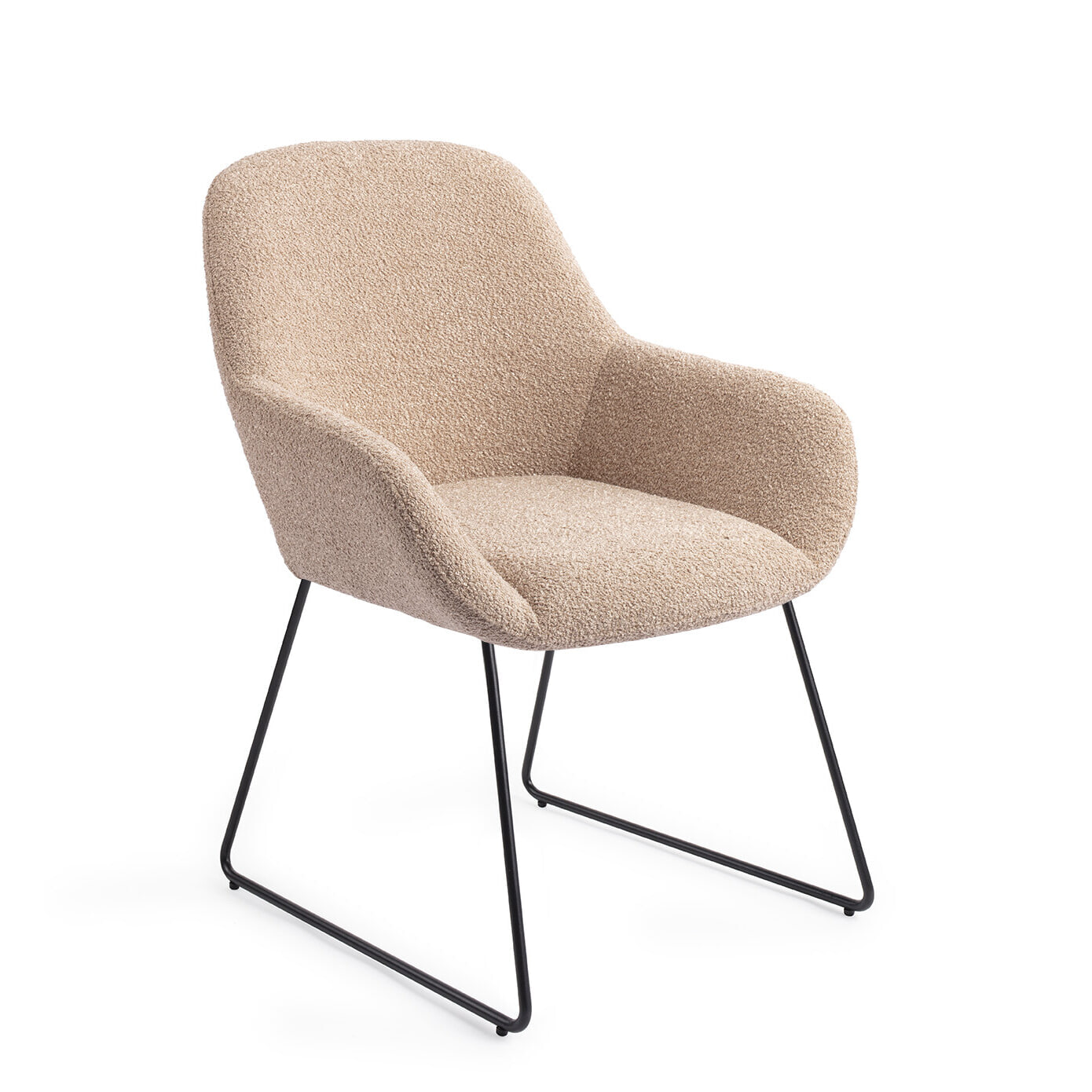 Jesper Home Eetkamerstoel 'Kushi' Slide Black, kleur Flax Relax