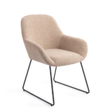 Jesper Home Eetkamerstoel 'Kushi' Slide Black, kleur Flax Relax