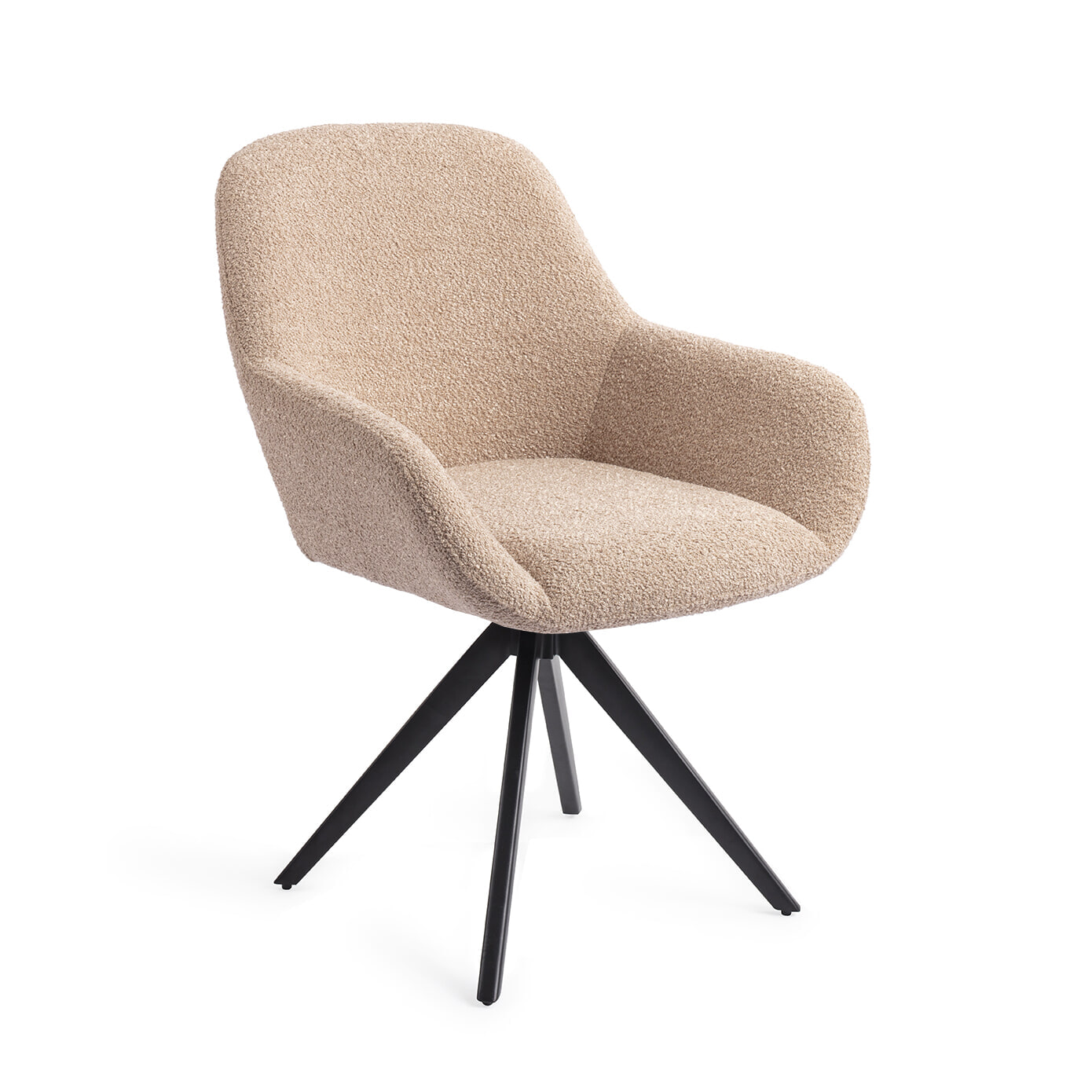 Jesper Home Draaibare Eetkamerstoel 'Kushi' Turn Black, kleur Flax Relax