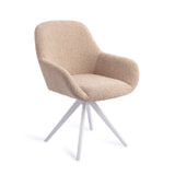 Jesper Home Draaibare Eetkamerstoel 'Kushi' Turn White, kleur Flax Relax