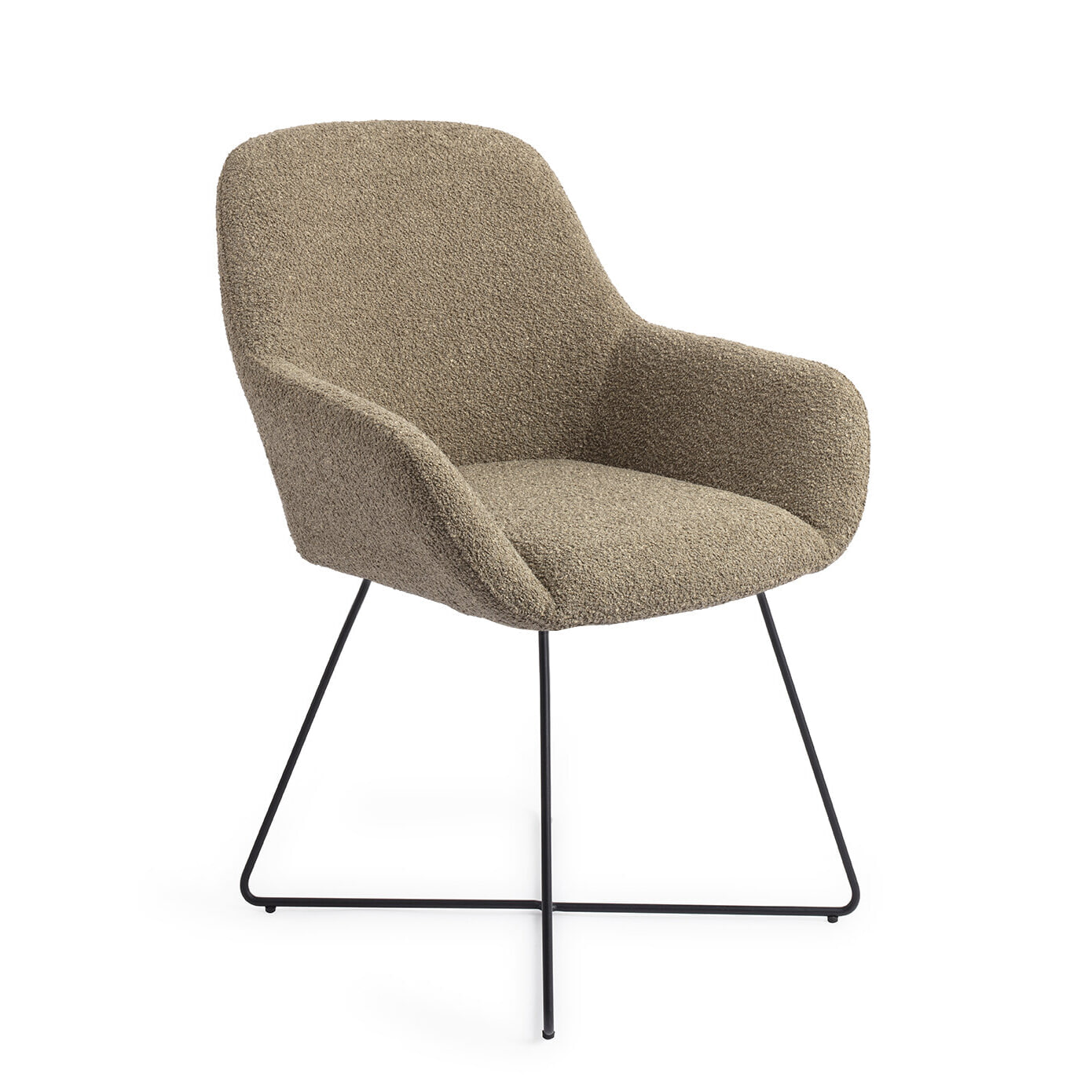 Jesper Home Eetkamerstoel 'Kushi' Cross Black, kleur Moss Meadow