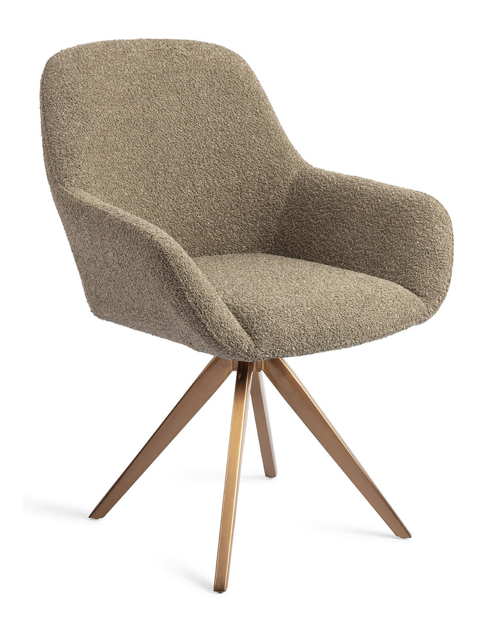 Jesper Home Draaibare Eetkamerstoel 'Kushi' Turn Rose, kleur Moss Meadow