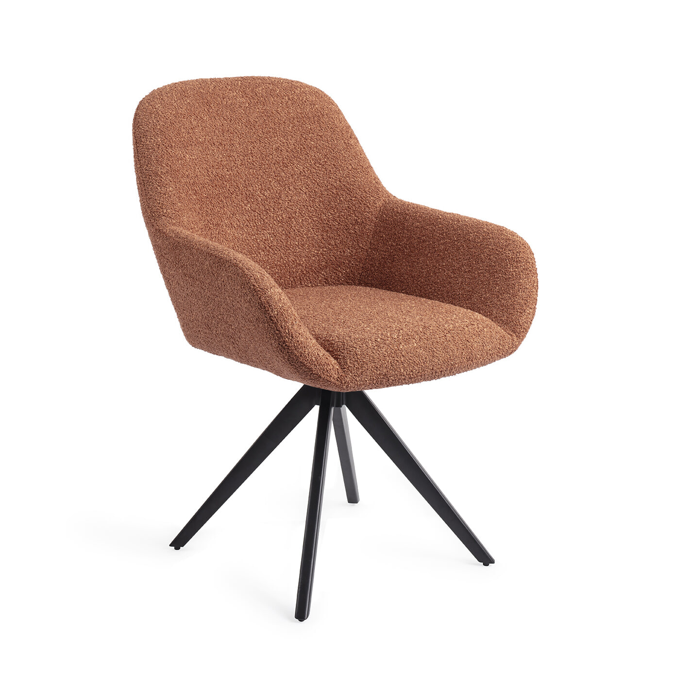 Jesper Home Draaibare Eetkamerstoel 'Kushi' Turn Black, kleur Amber Autumn