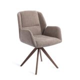 Jesper Home Draaibare Eetkamerstoel 'Myoko' Turn Brown, kleur Greystones