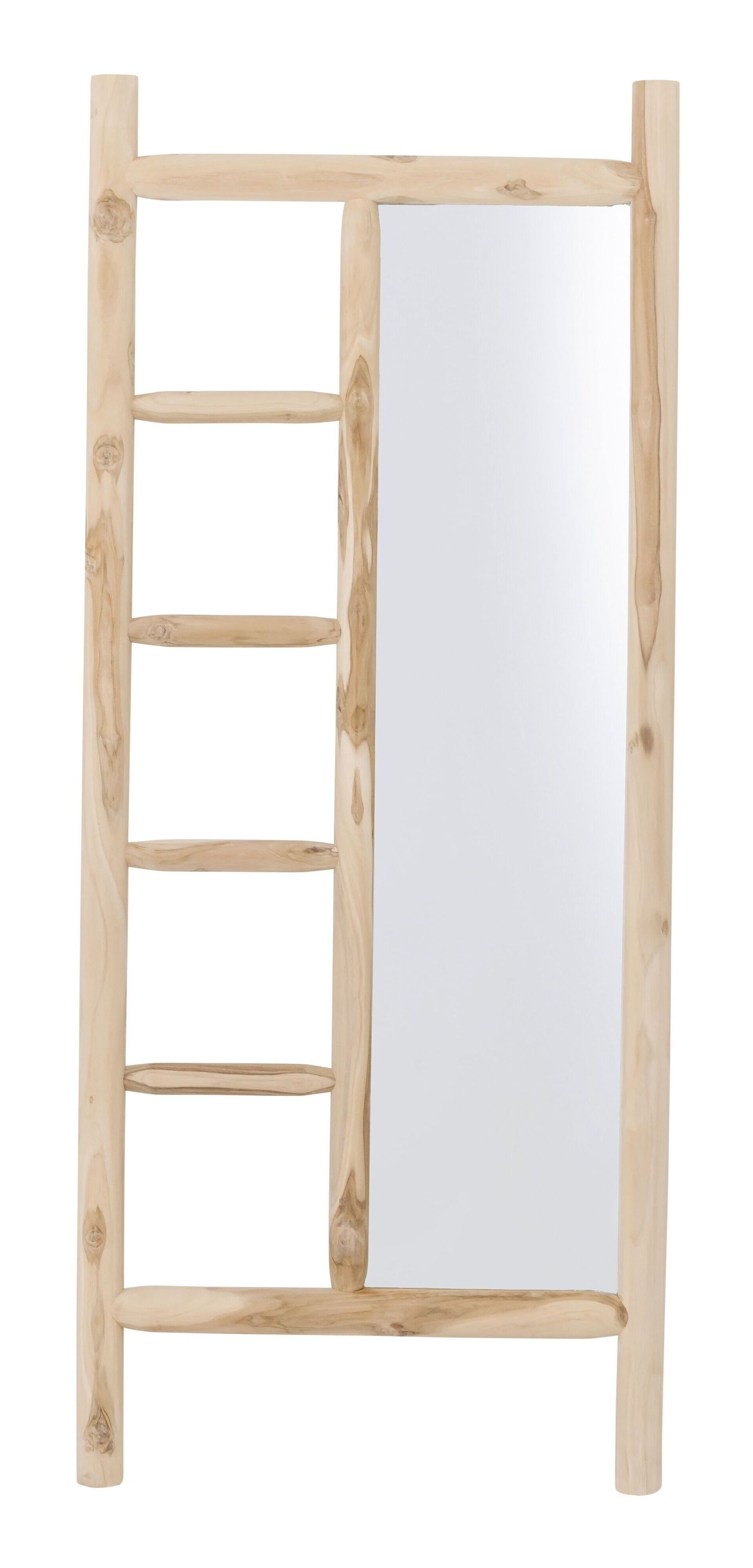 MUST Living Spiegel Benidorm Met ladder, Teakhout, 180 x 75cm - NATUREL - Passpiegel