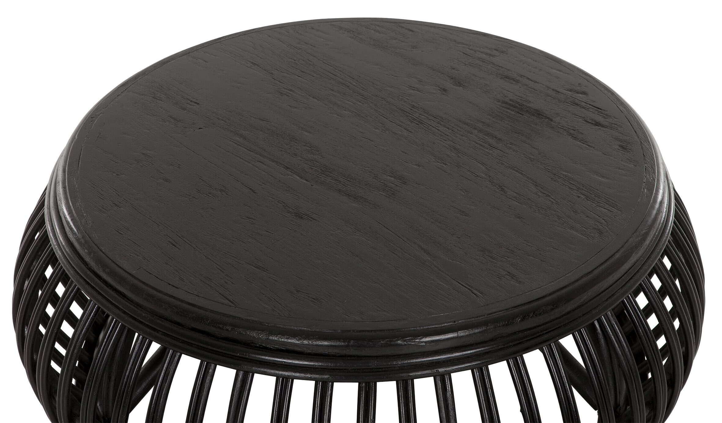 MUST Living Salontafel 'Positano' Rotan, 90cm, kleur Zwart