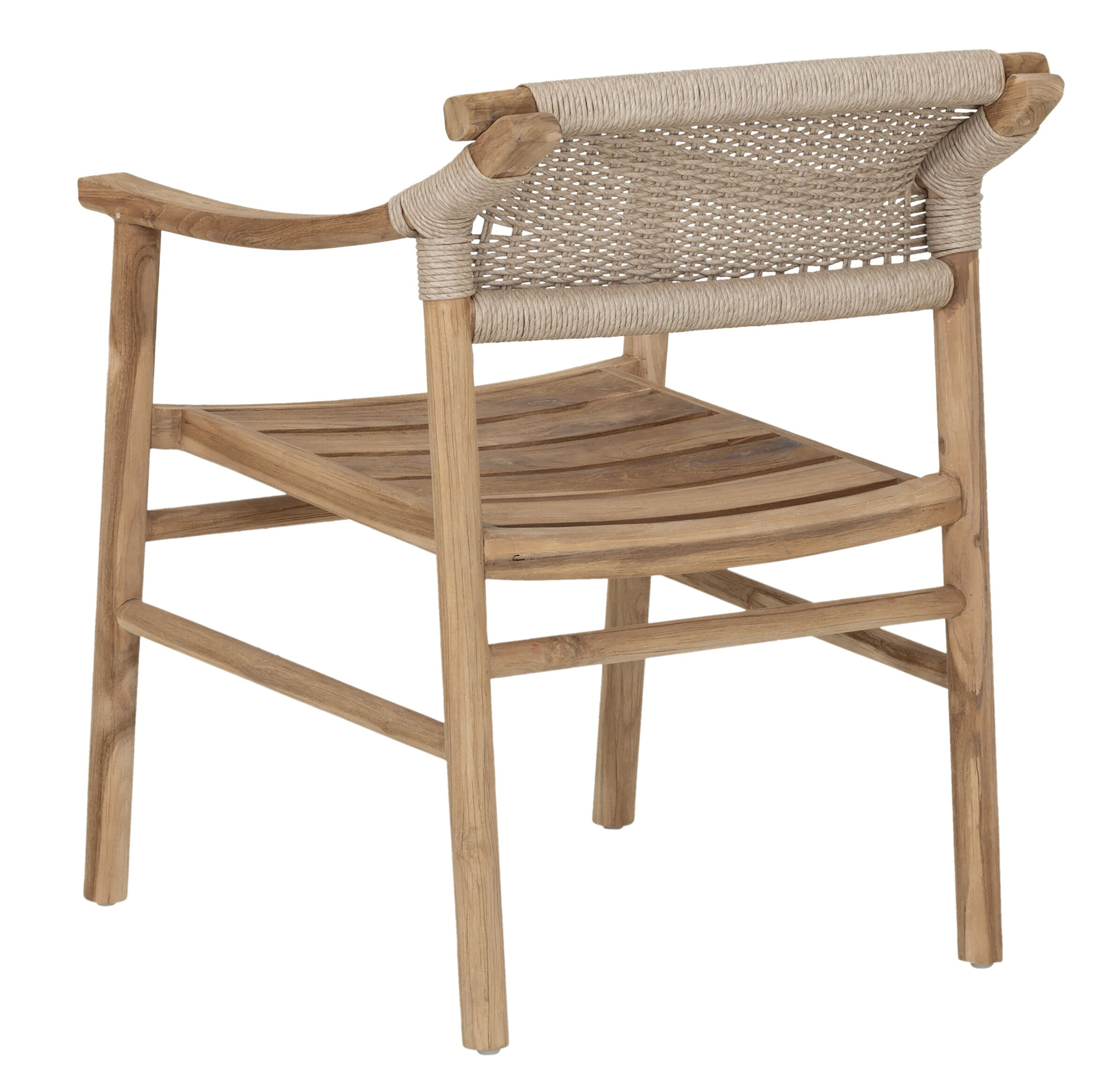 MUST Living Eetkamerstoel 'Kenzo' Teakhout en touw