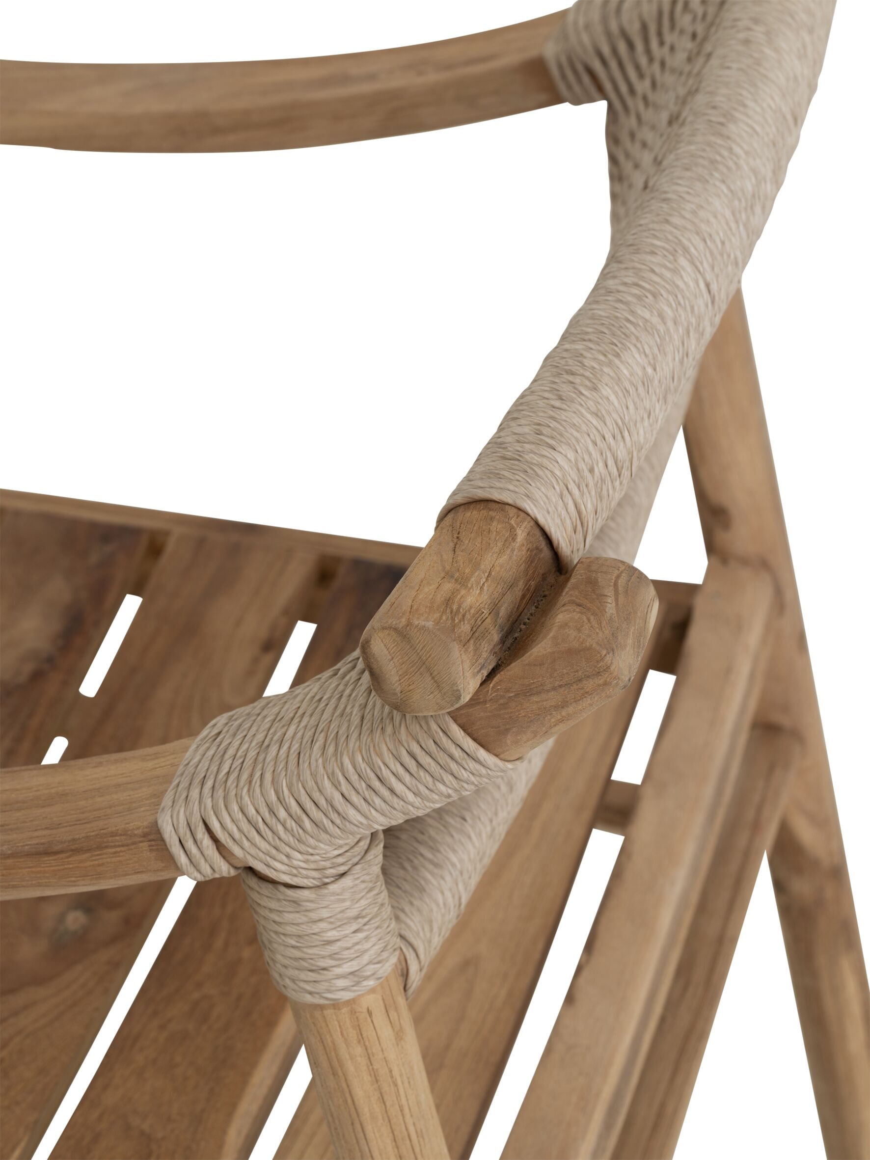 MUST Living Eetkamerstoel 'Kenzo' Teakhout en touw