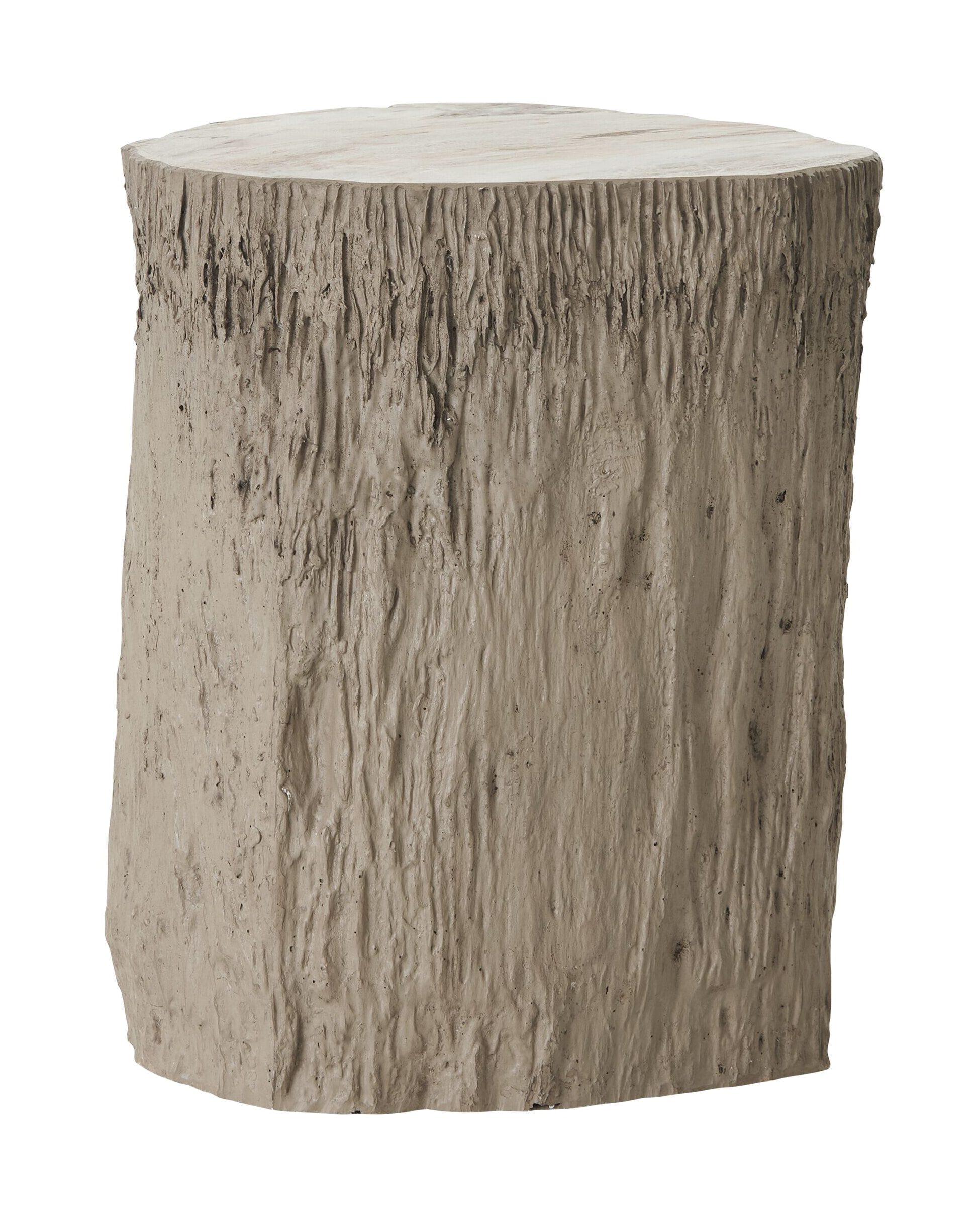 MUST Living Bijzettafel Rocca Versteend hout, 39cm - Bruin - Rond
