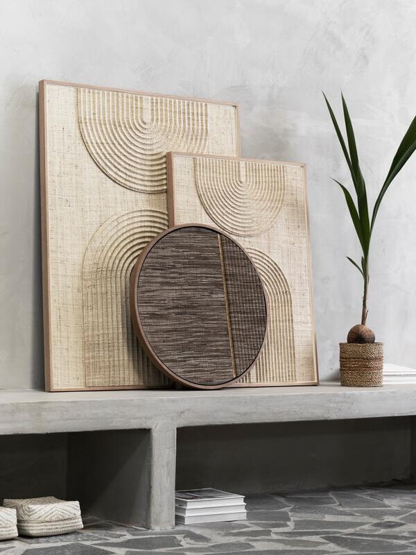 MUST Living Wanddecoratie 'Japanese Garden' Palmblad, 127 x 102cm