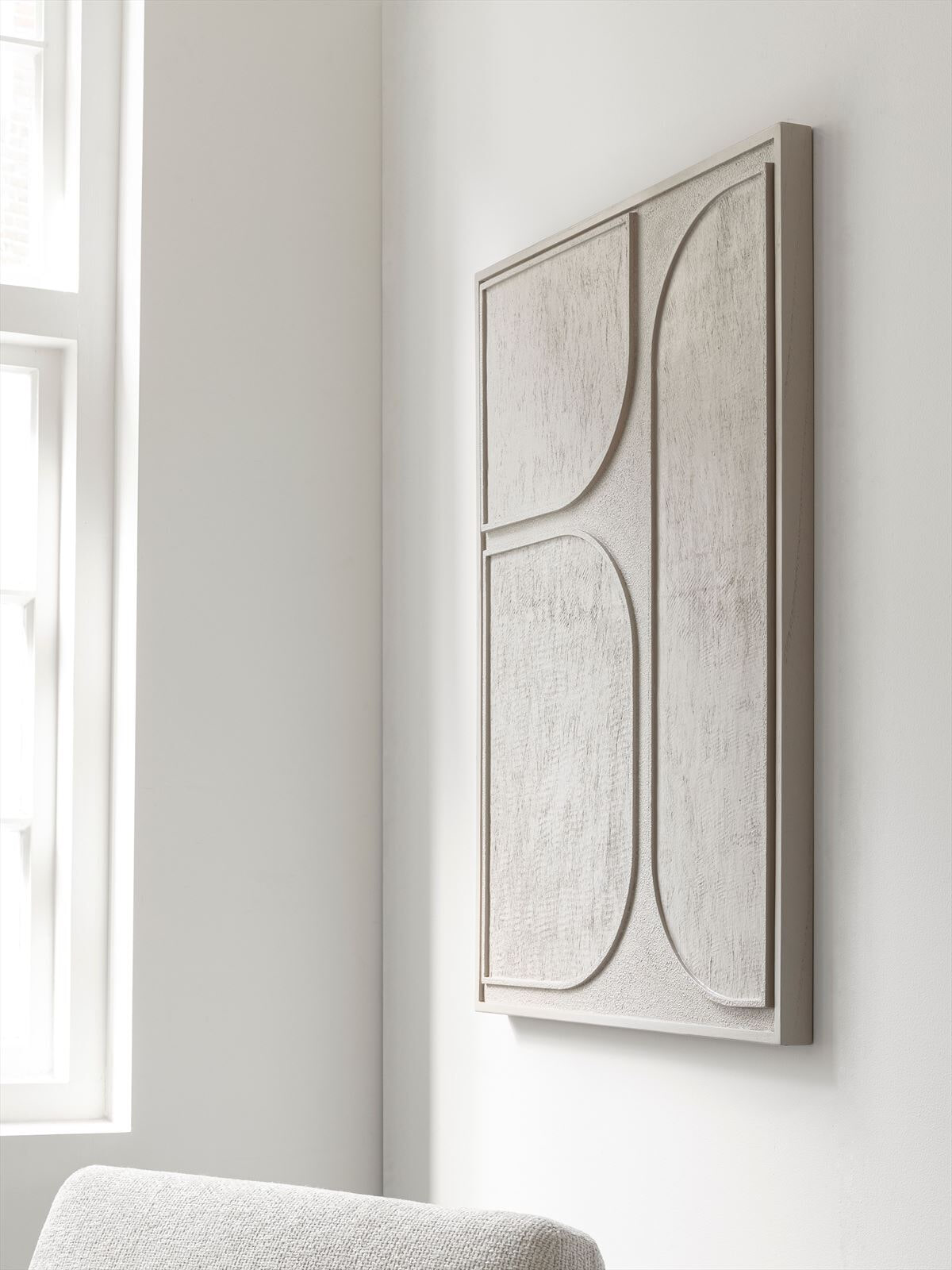 MUST Living Wanddecoratie 'Lorcan' Schors, 102 x 76cm, kleur Crème