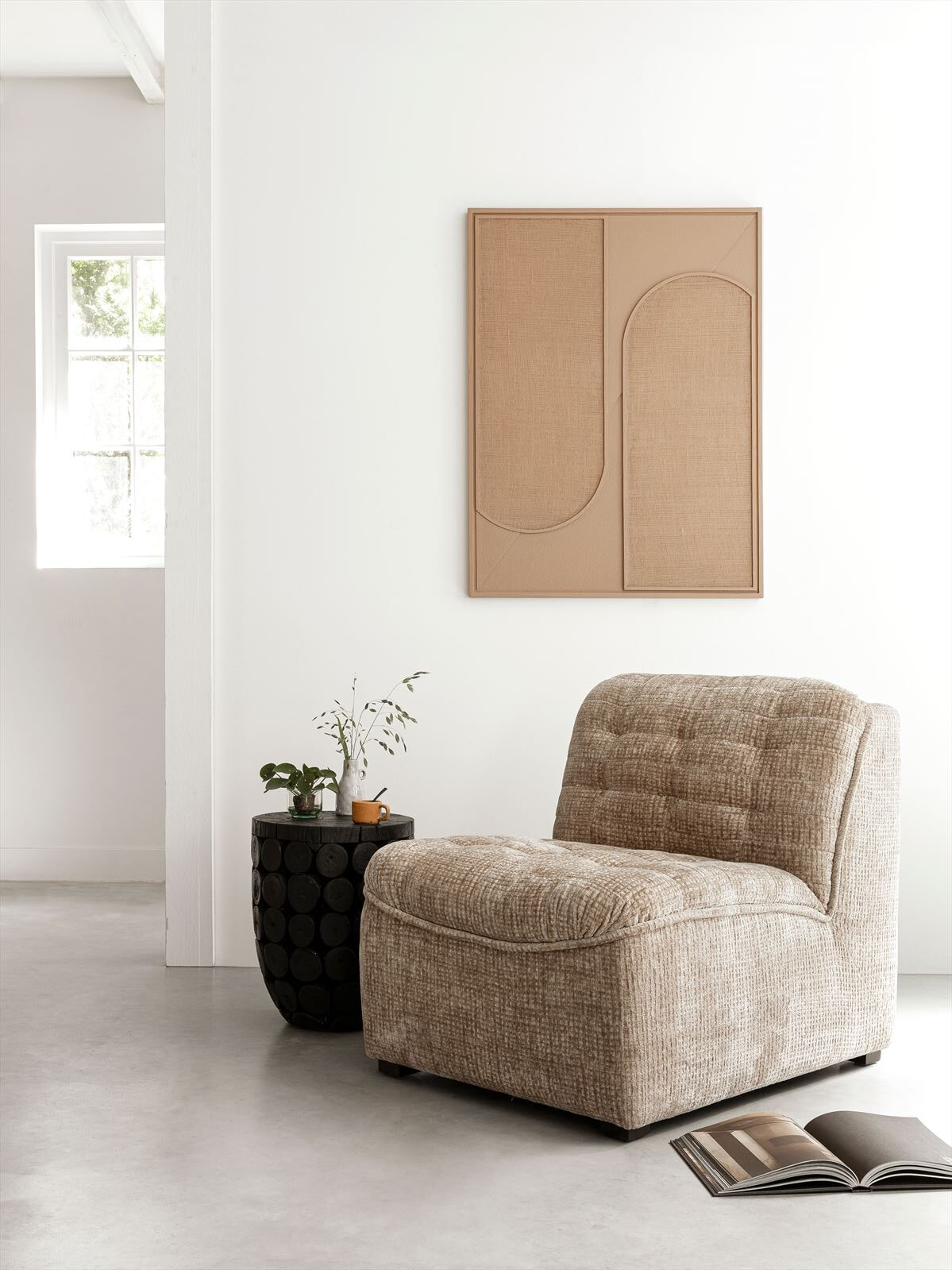 MUST Living Wanddecoratie 'Elyn' Jute, 102 x 76cm, kleur Bruin