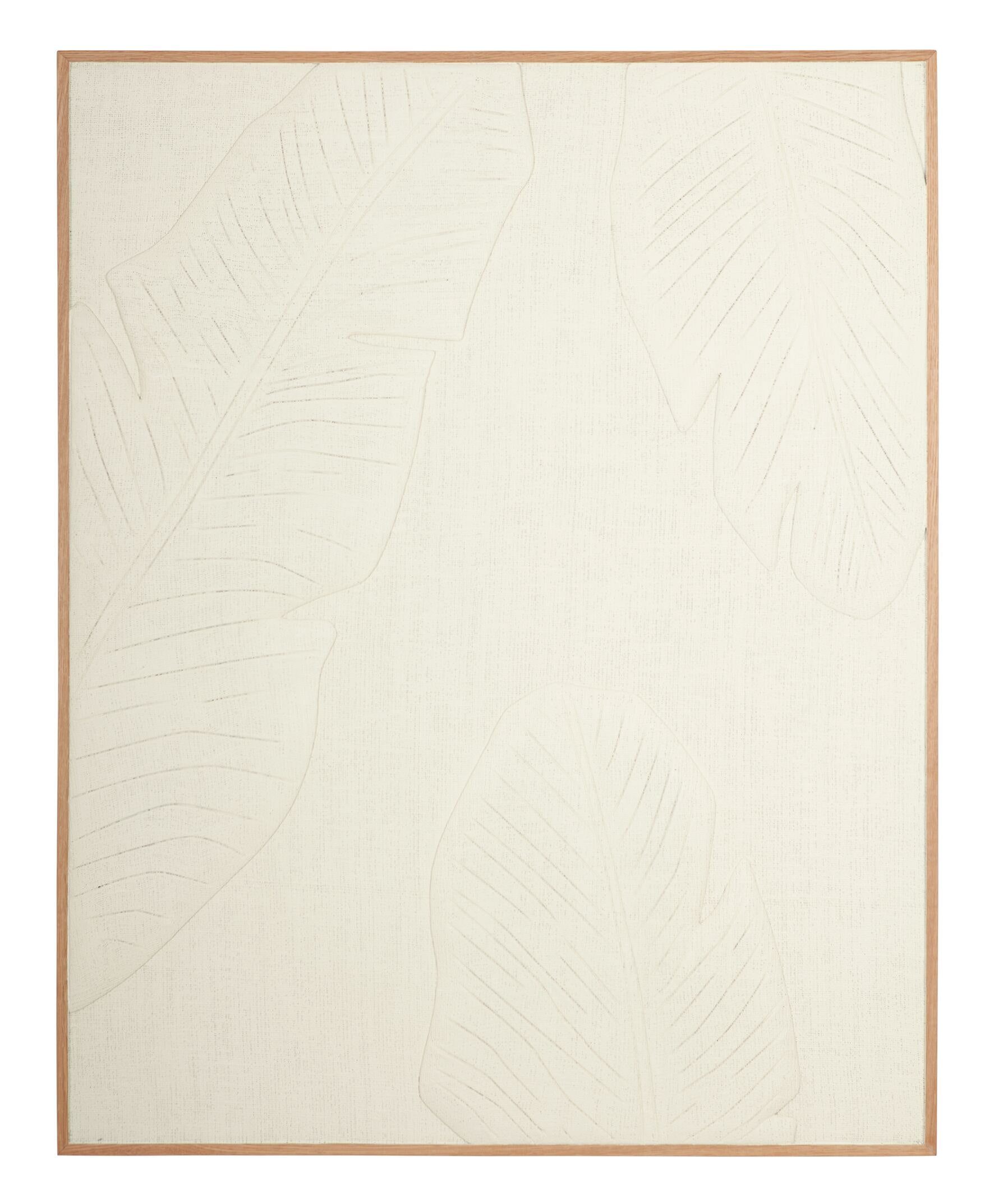 MUST Living Wanddecoratie Indian Bananenblad, 127 x 102cm - Wit