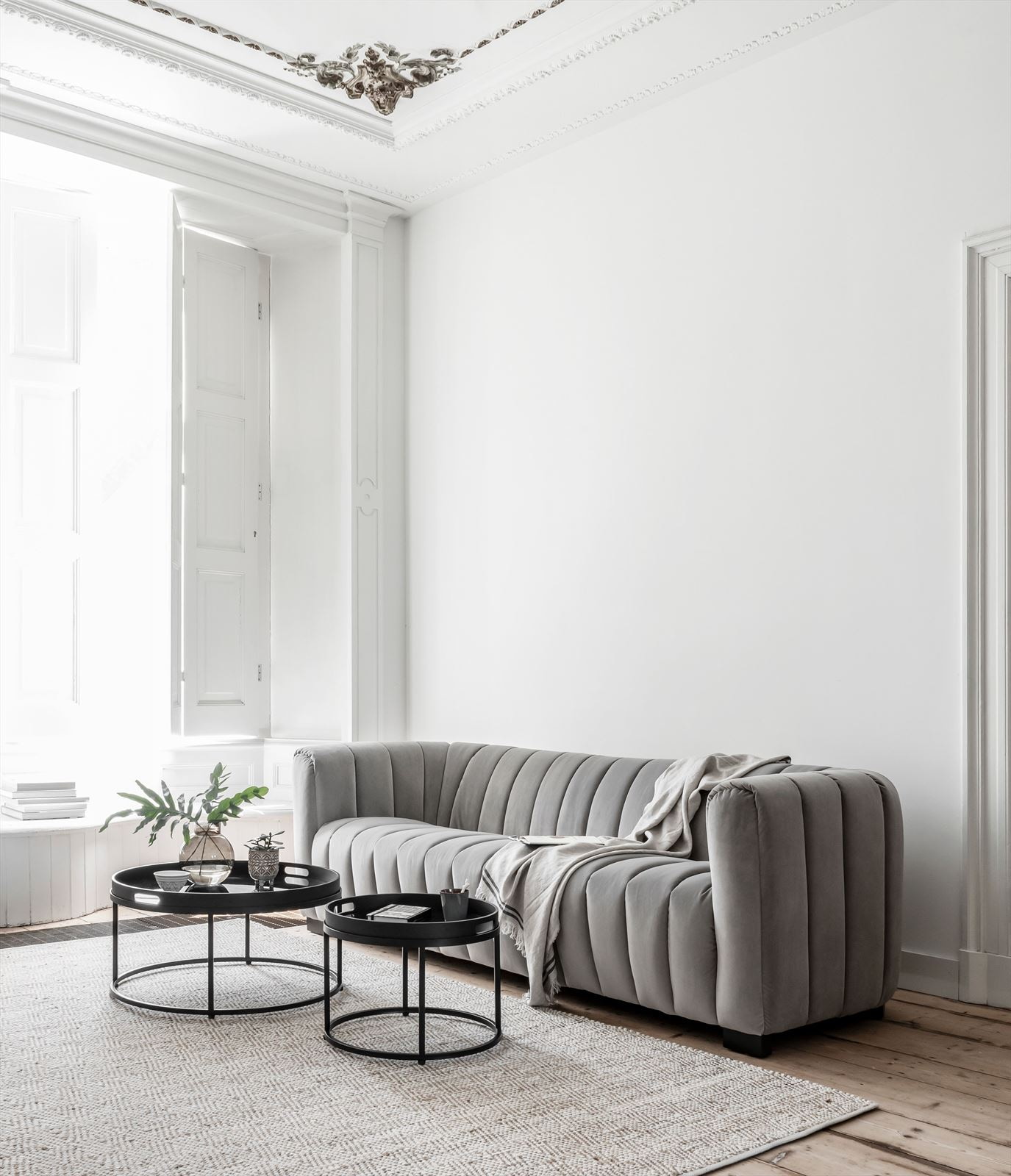 MUST Living Salontafel 'Golden Fiber' 75cm, kleur Zwart