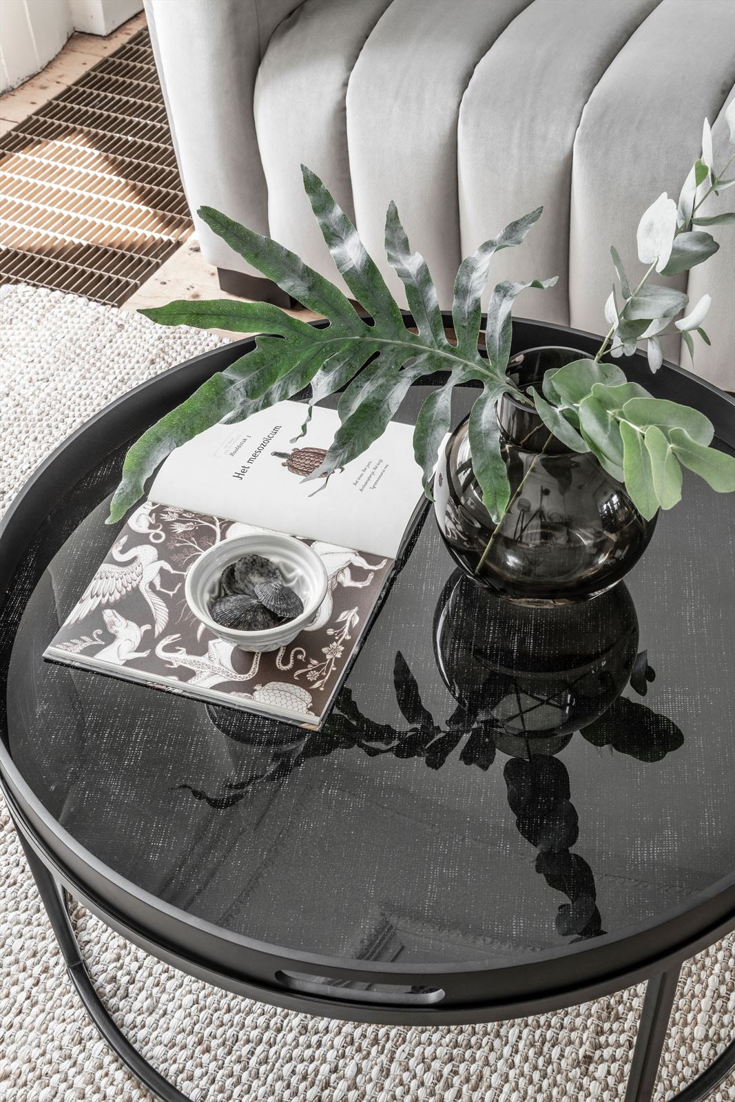 MUST Living Salontafel 'Golden Fiber' 75cm, kleur Zwart