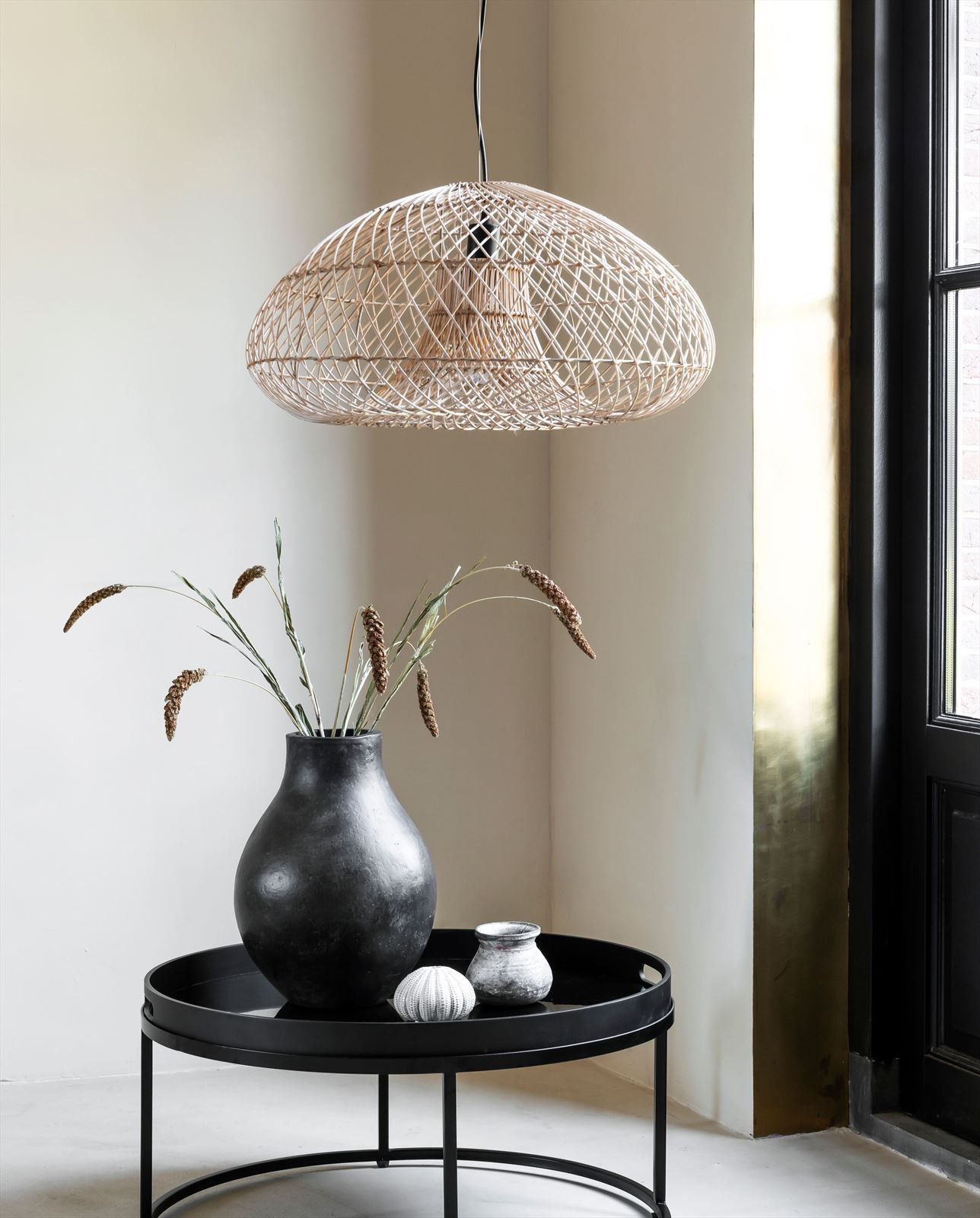 MUST Living Salontafel 'Golden Fiber' 75cm, kleur Zwart