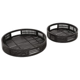 MUST Living Dienblad 'Algarve' Bamboe, Set van 2 stuks, kleur Zwart