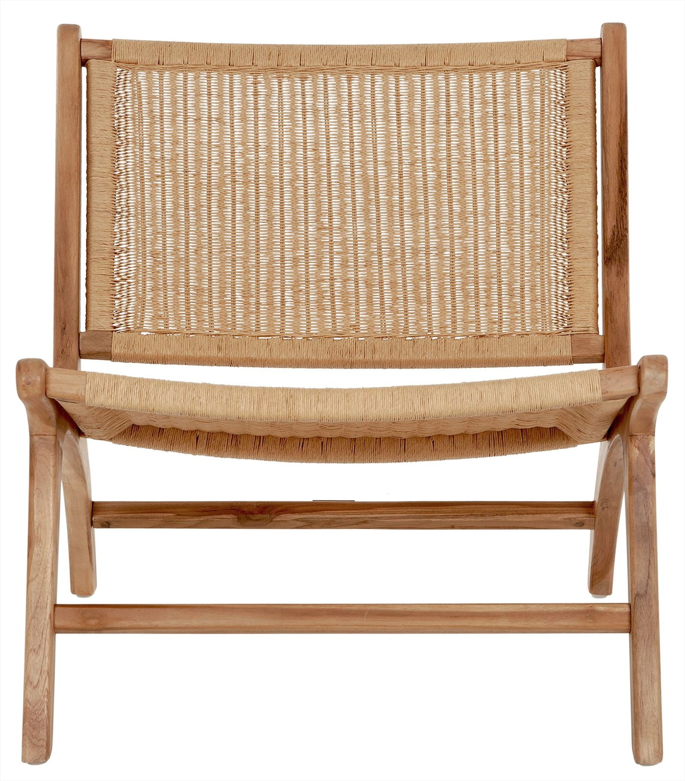 MUST Living Fauteuil 'Lazy Loom' Teakhout, kleur Naturel
