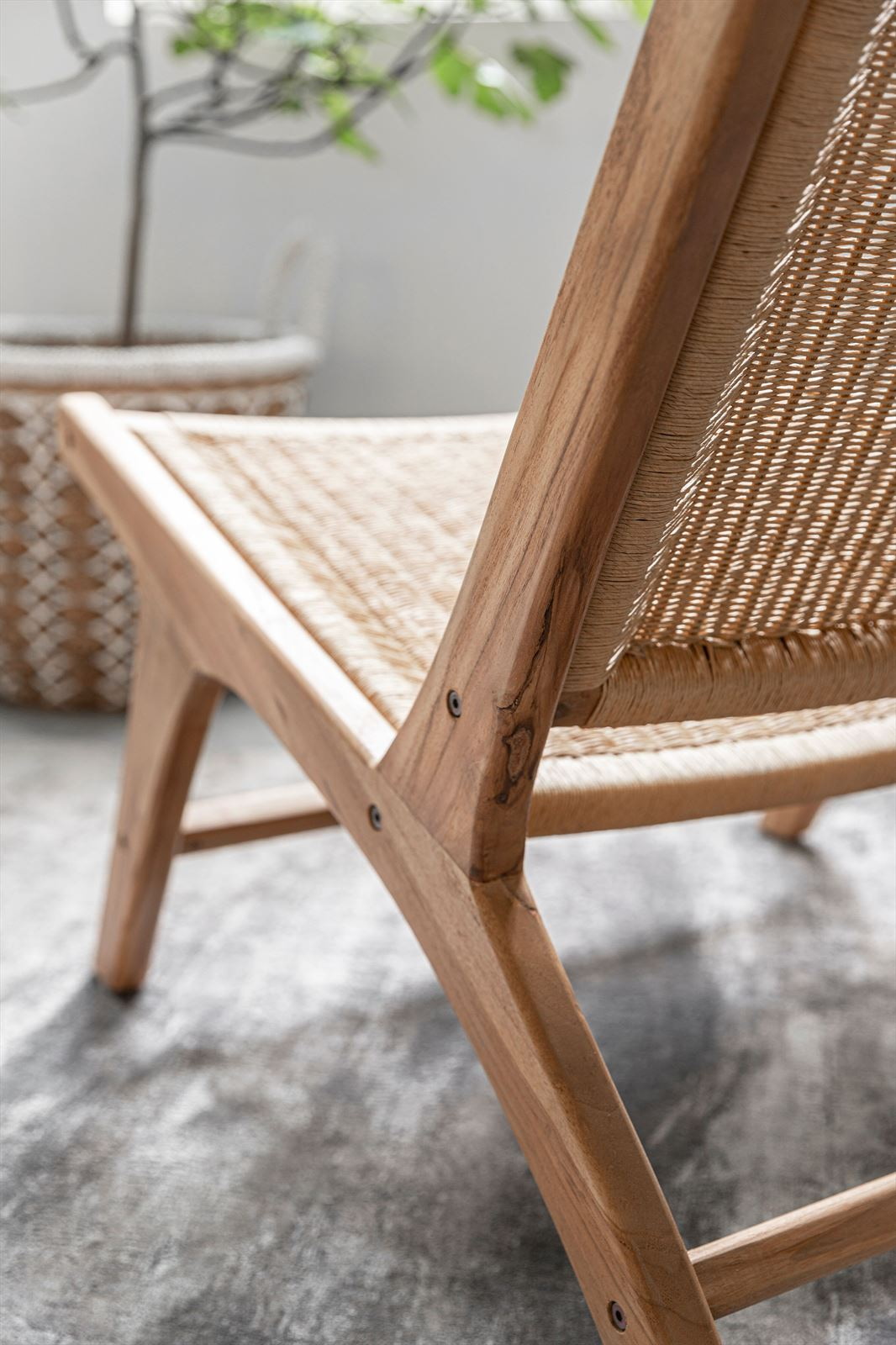 MUST Living Fauteuil 'Lazy Loom' Teakhout, kleur Naturel