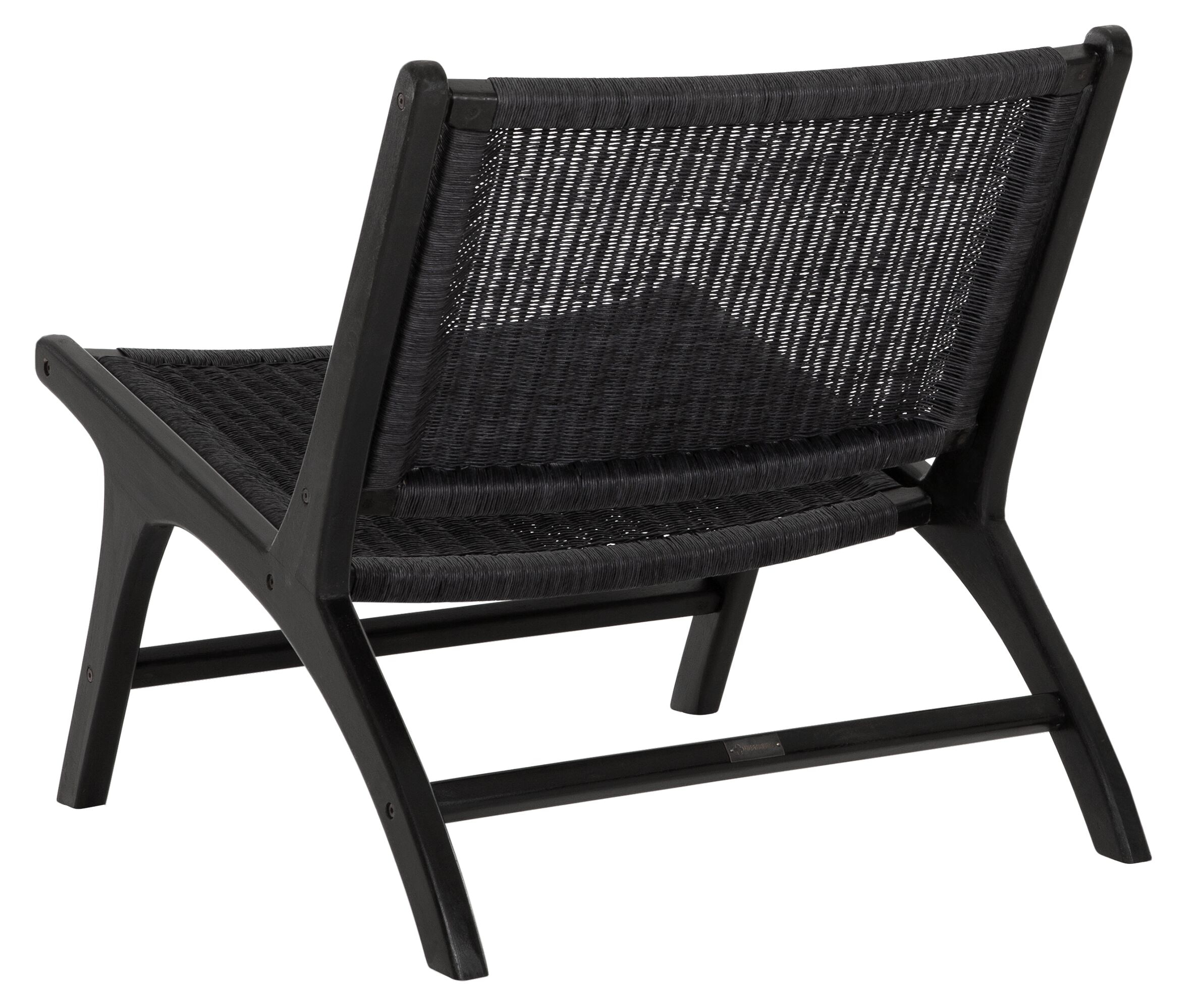 MUST Living Fauteuil 'Lazy Loom' Teakhout, kleur Zwart