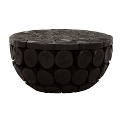MUST Living Rond Salontafel 'Cone' Teakhout, 62cm, kleur Zwart