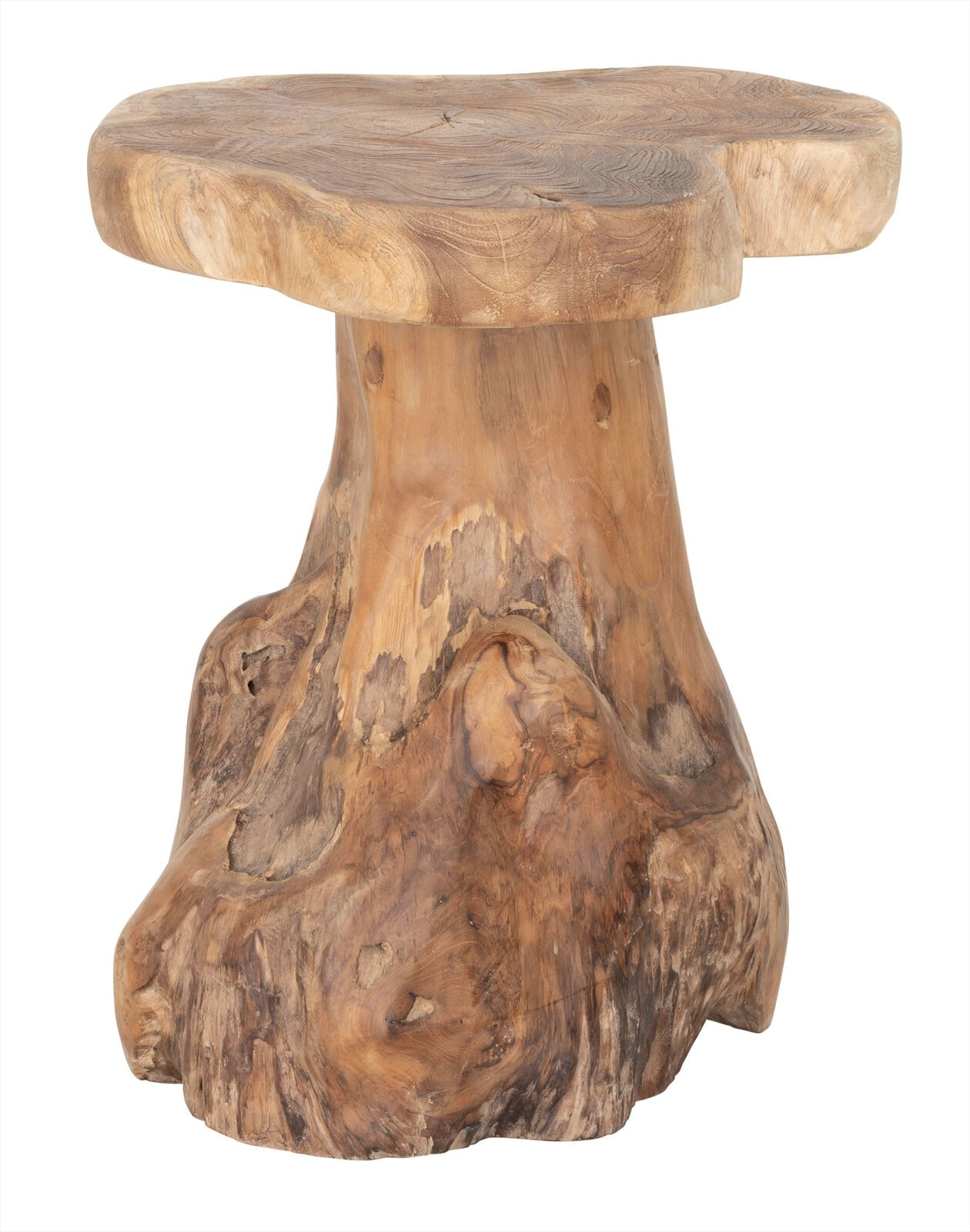 MUST Living Bijzettafel Mushroom Teakhout, 40cm - Naturel