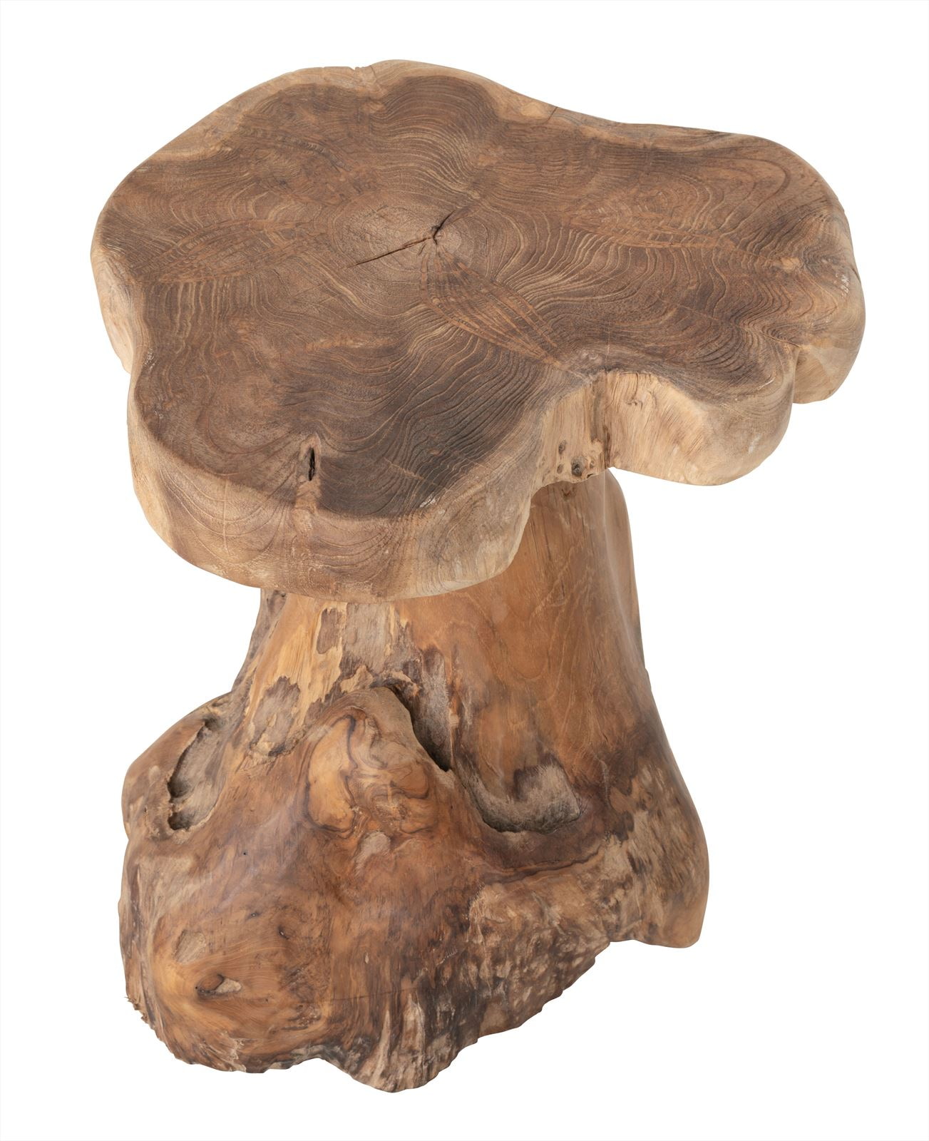 MUST Living Bijzettafel 'Mushroom' Teakhout, 40cm, kleur Naturel