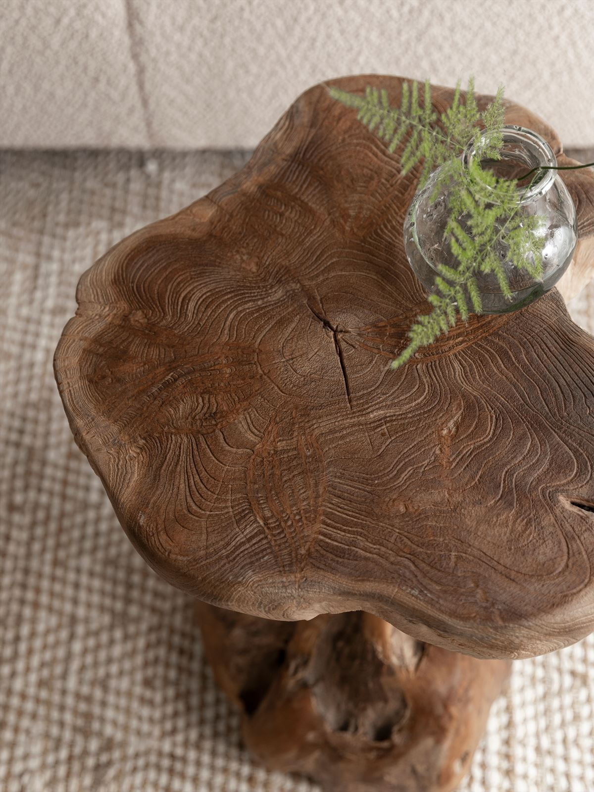 MUST Living Bijzettafel 'Mushroom' Teakhout, 40cm, kleur Naturel