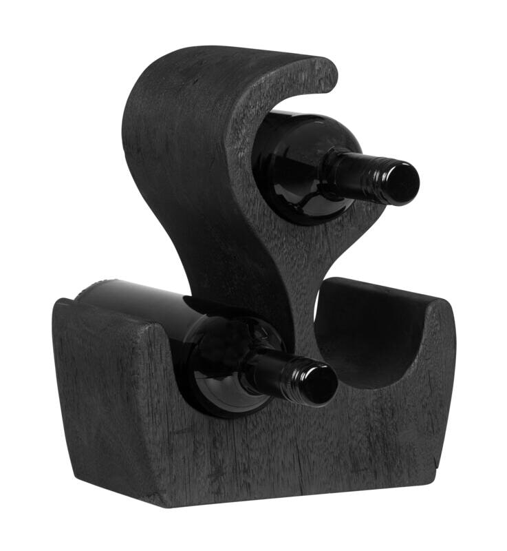 MUST Living Wijnrek 'Grape' Suarhout, 30cm, kleur Zwart