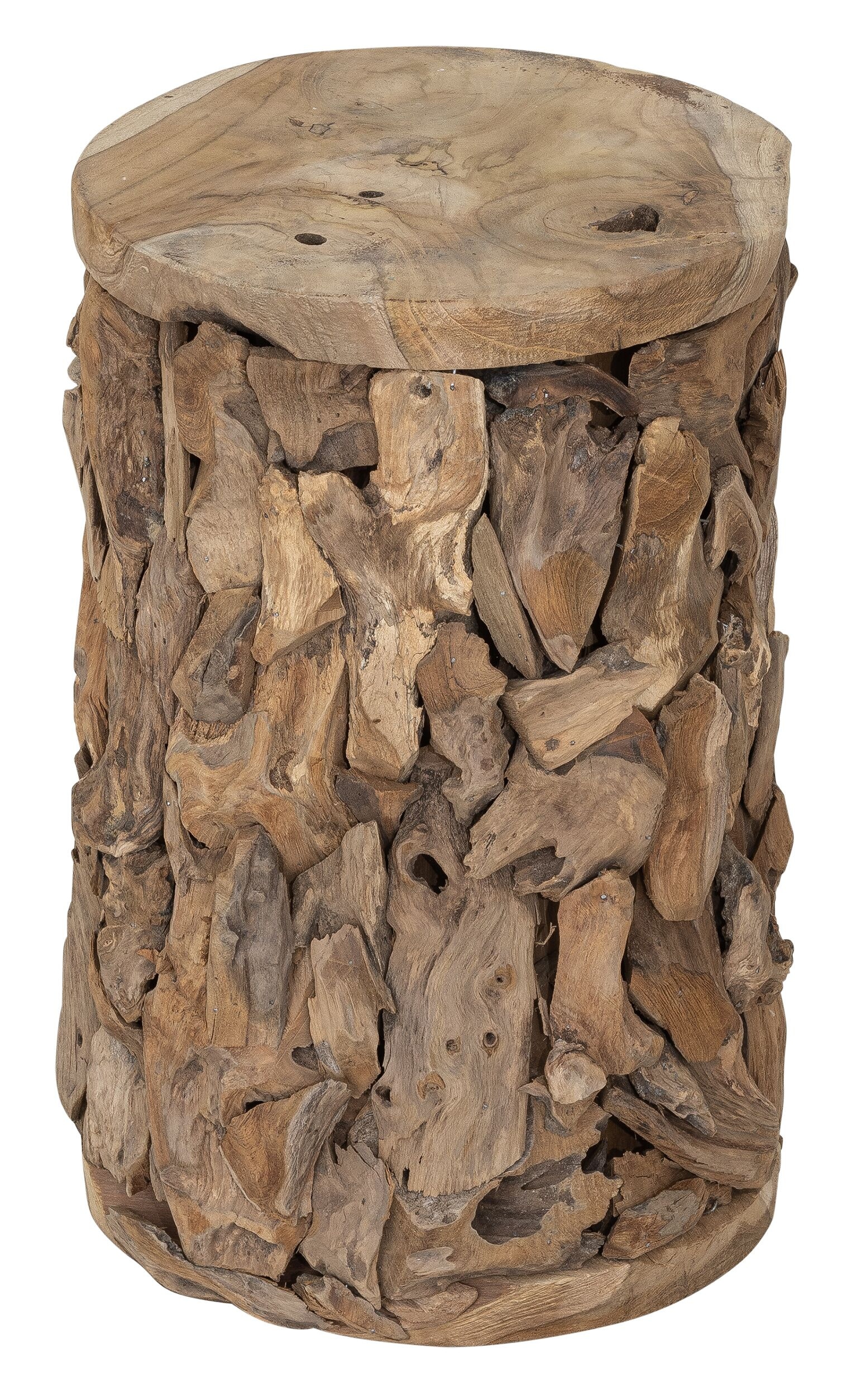 MUST Living Bijzettafel Spice Teakhout, Ø30cm - Bruin
