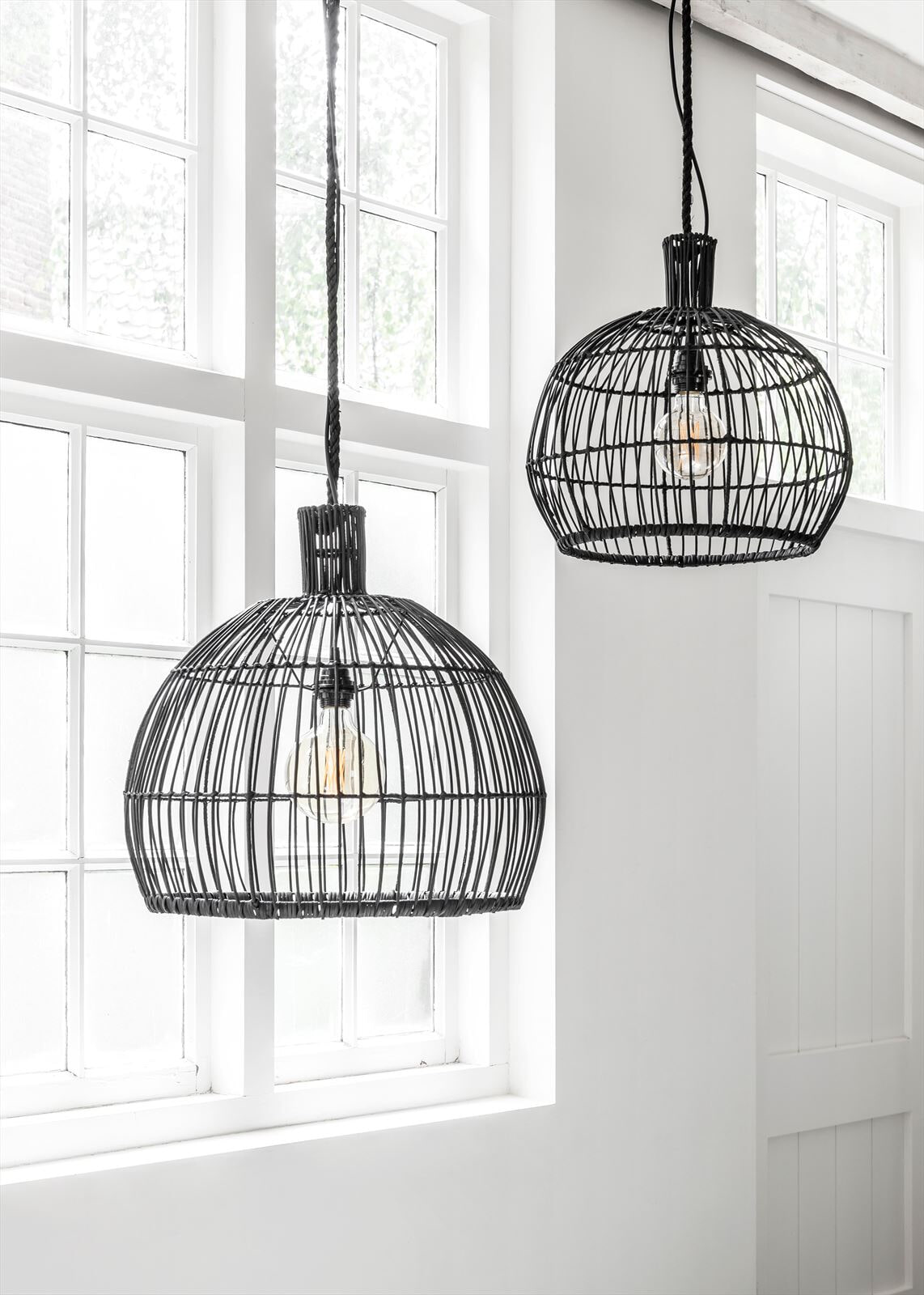 MUST Living Hanglamp 'Las Salinas' Rotan, 50cm, kleur Zwart