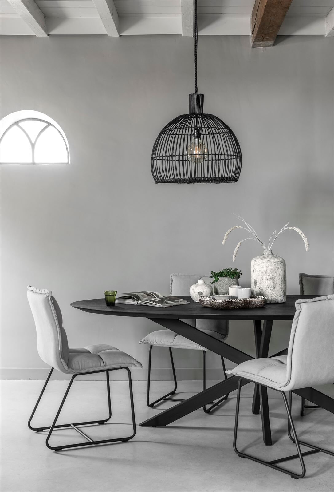 MUST Living Hanglamp 'Las Salinas' Rotan, 50cm, kleur Zwart