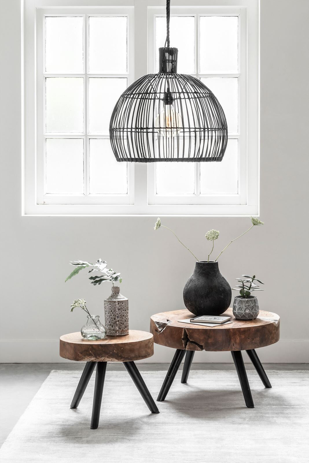 MUST Living Hanglamp 'Las Salinas' Rotan, 50cm, kleur Zwart