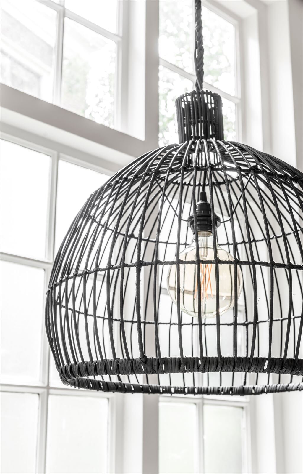MUST Living Hanglamp 'Las Salinas' Rotan, 50cm, kleur Zwart