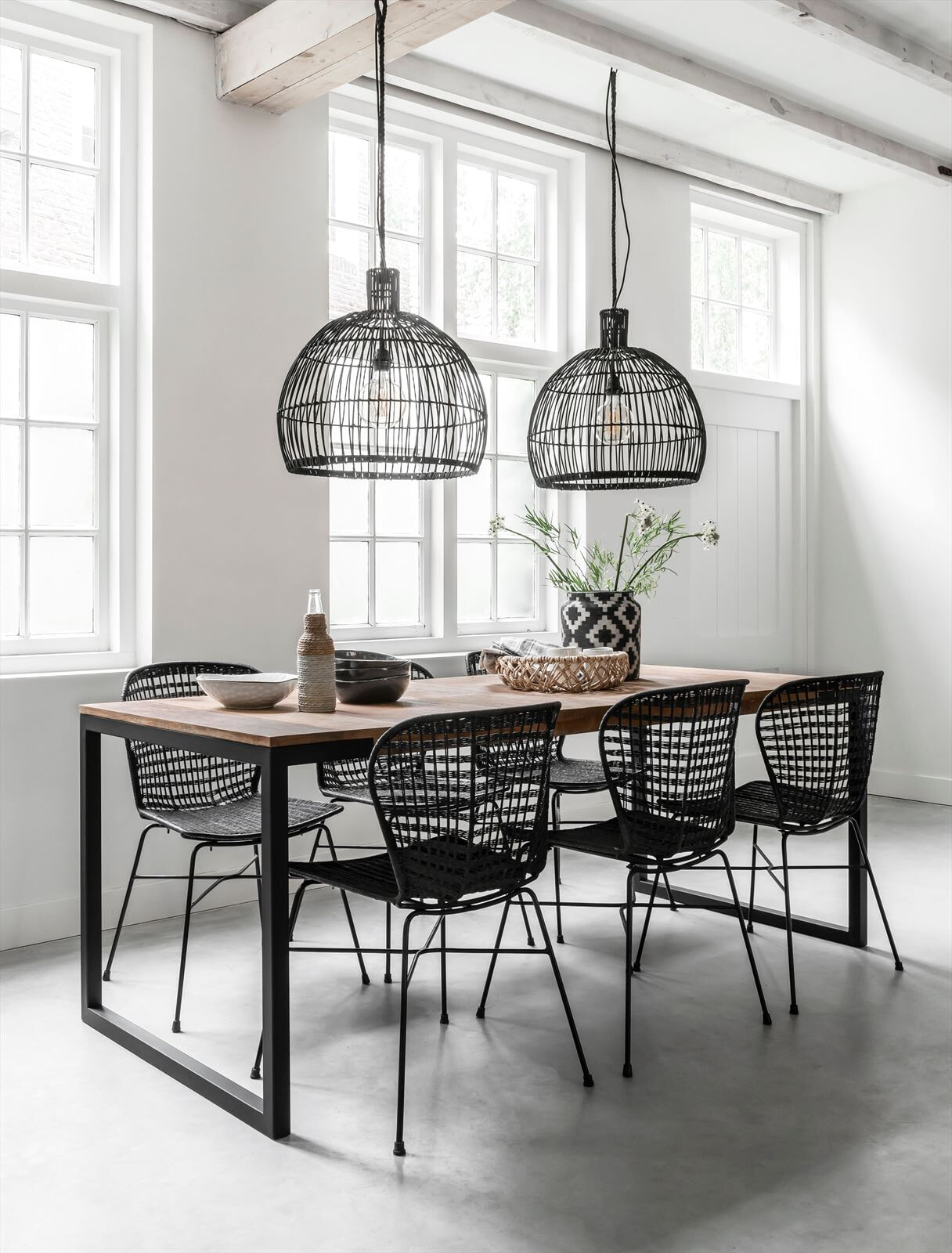 MUST Living Hanglamp 'Las Salinas' Rotan, 50cm, kleur Zwart