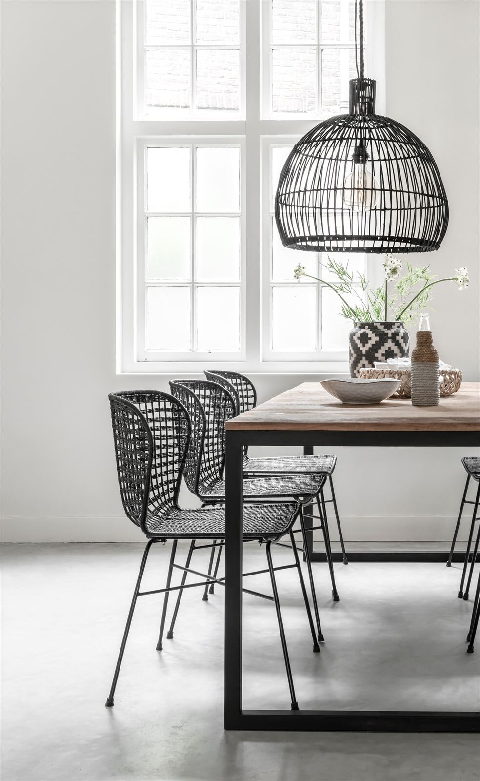 MUST Living Hanglamp 'Las Salinas' Rotan, 50cm, kleur Zwart