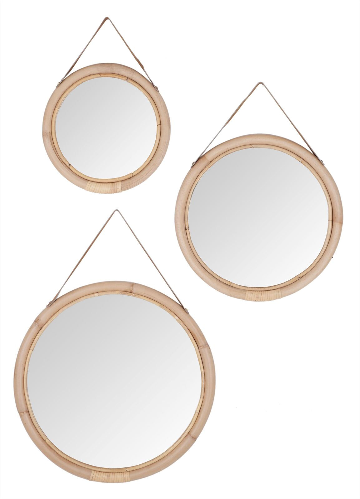 MUST Living Spiegel 'San Jose' Rotan, Set van 3 stuks
