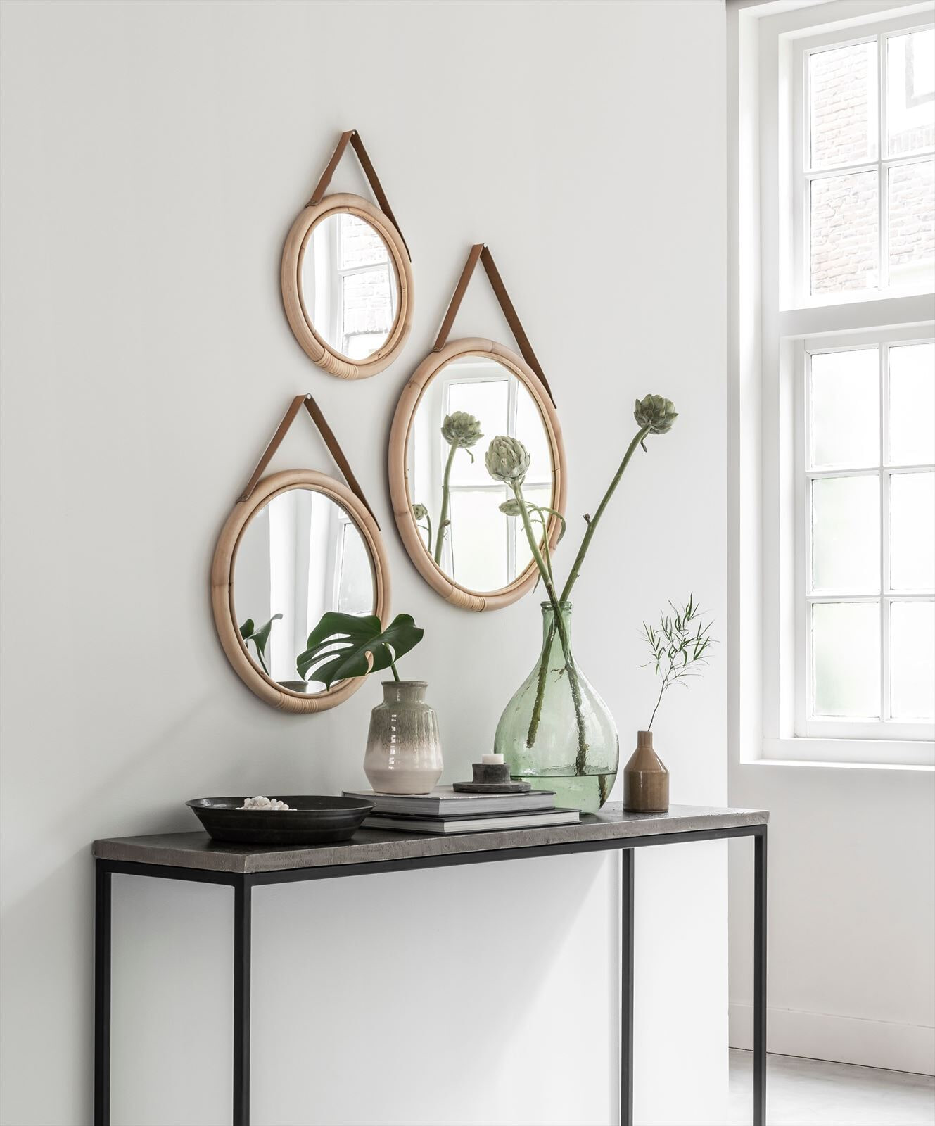 MUST Living Spiegel 'San Jose' Rotan, Set van 3 stuks