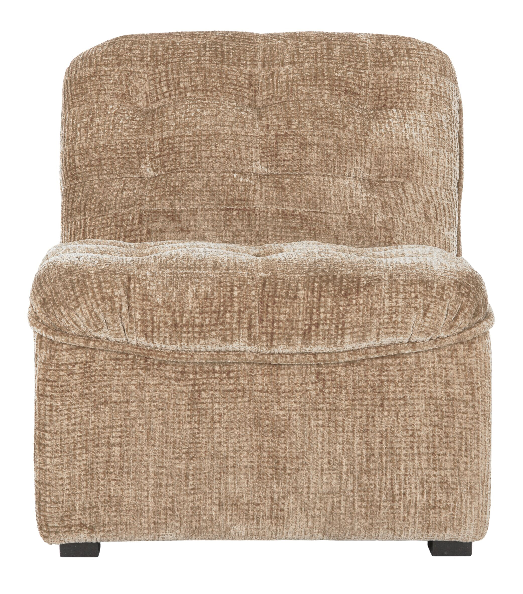 MUST Living Fauteuil 'Liberty' Chenille, kleur Zand