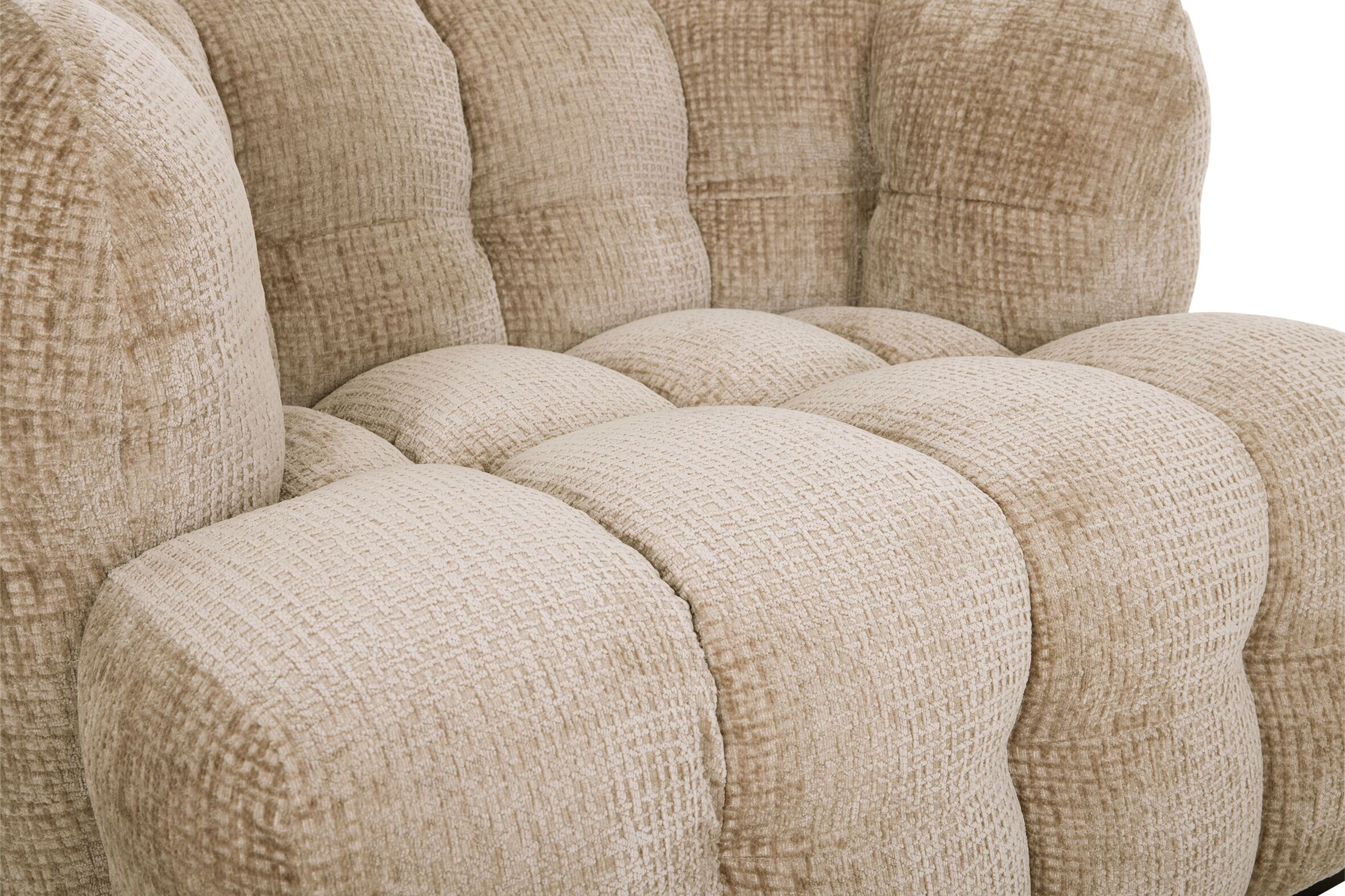 MUST Living Fauteuil 'Mars' Chenille, kleur Zand