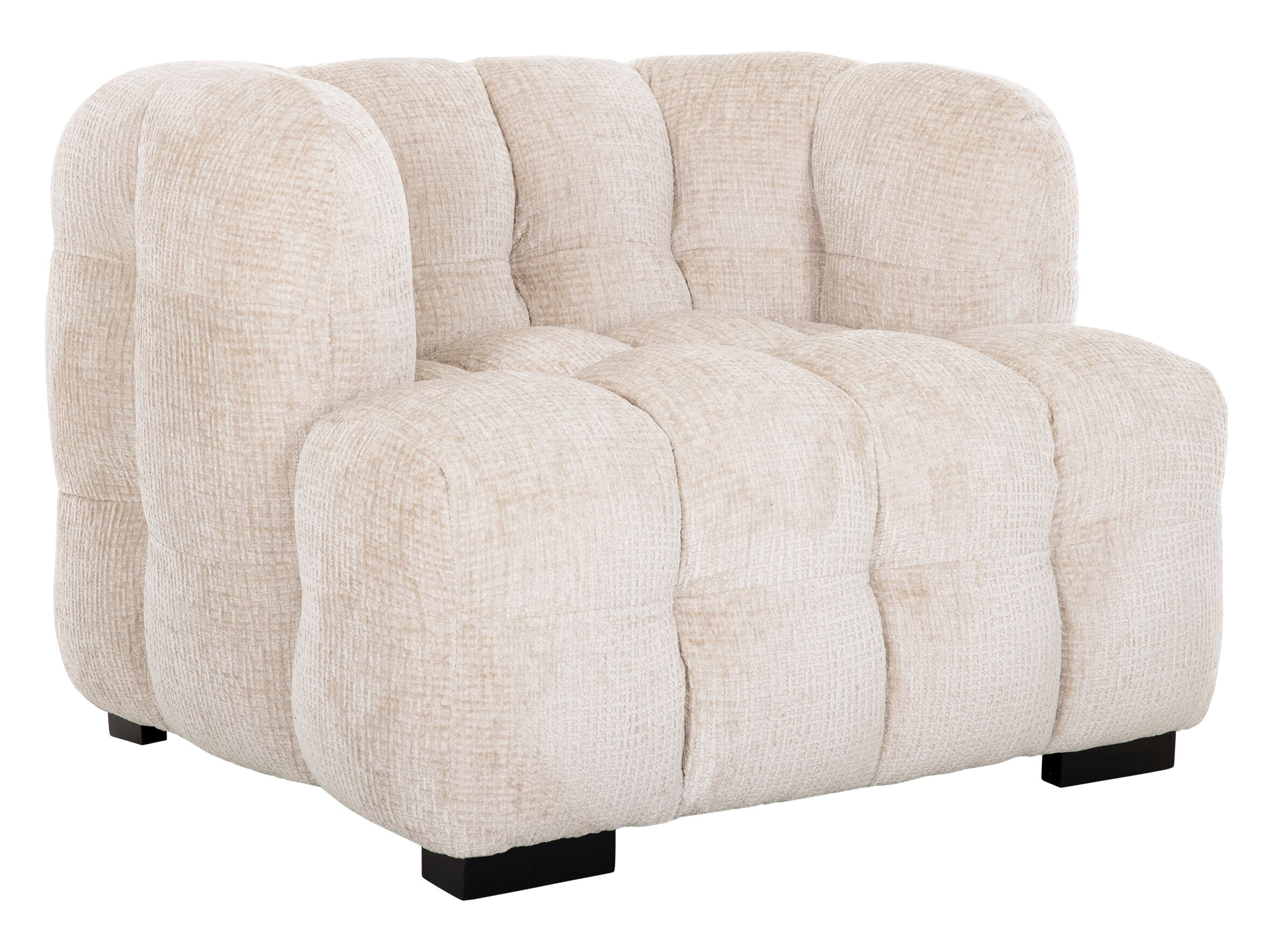 MUST Living Fauteuil 'Mars' Chenille, kleur Naturel