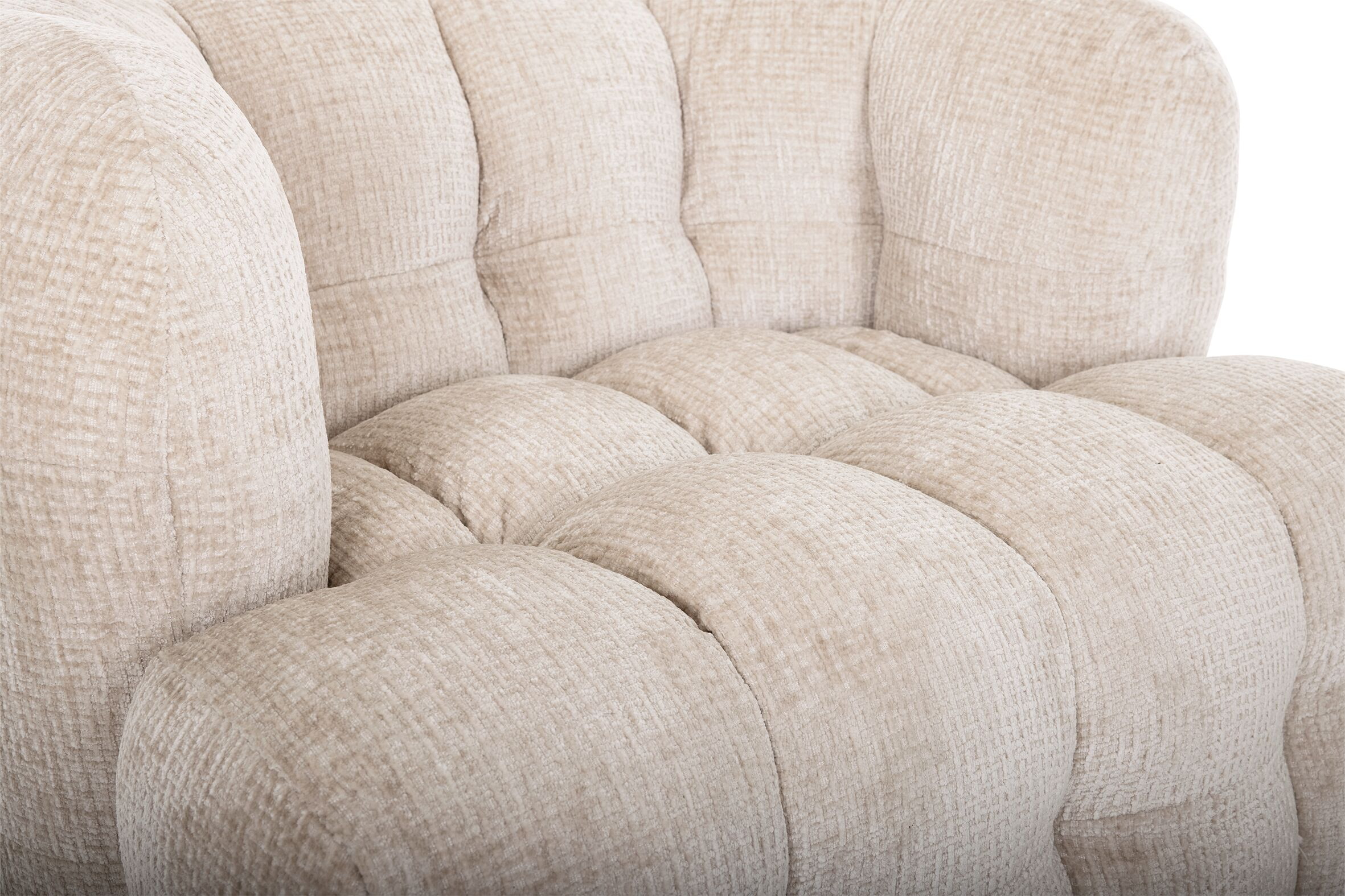 MUST Living Fauteuil 'Mars' Chenille, kleur Naturel
